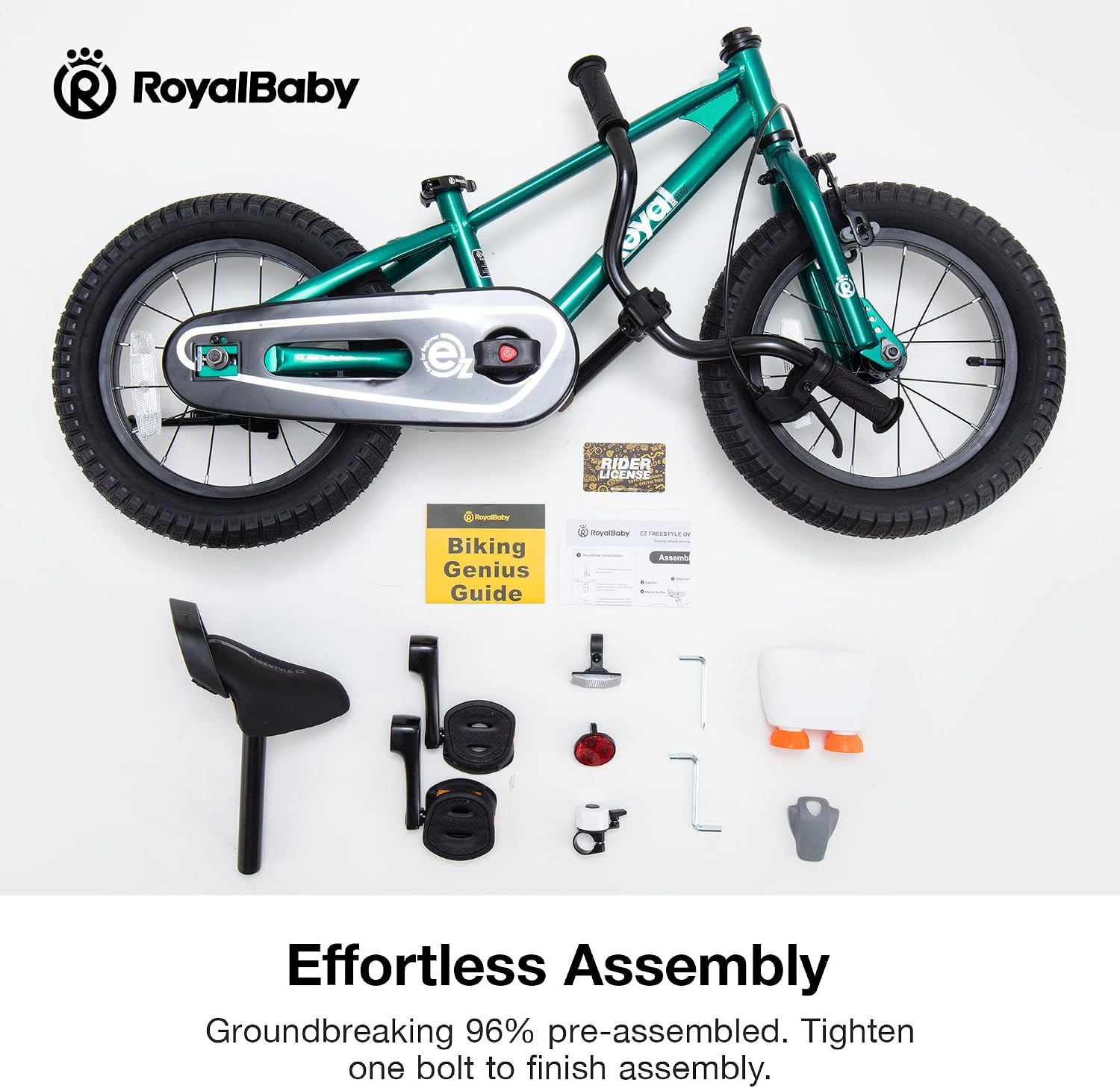 RoyalBaby EZ Kids Bike 12 14 16 18 20 Inch Balance Pedal 2-in-1 Training Bicycle Boys Girls Ages 3 to 12 Years Easy Learn for Beginners