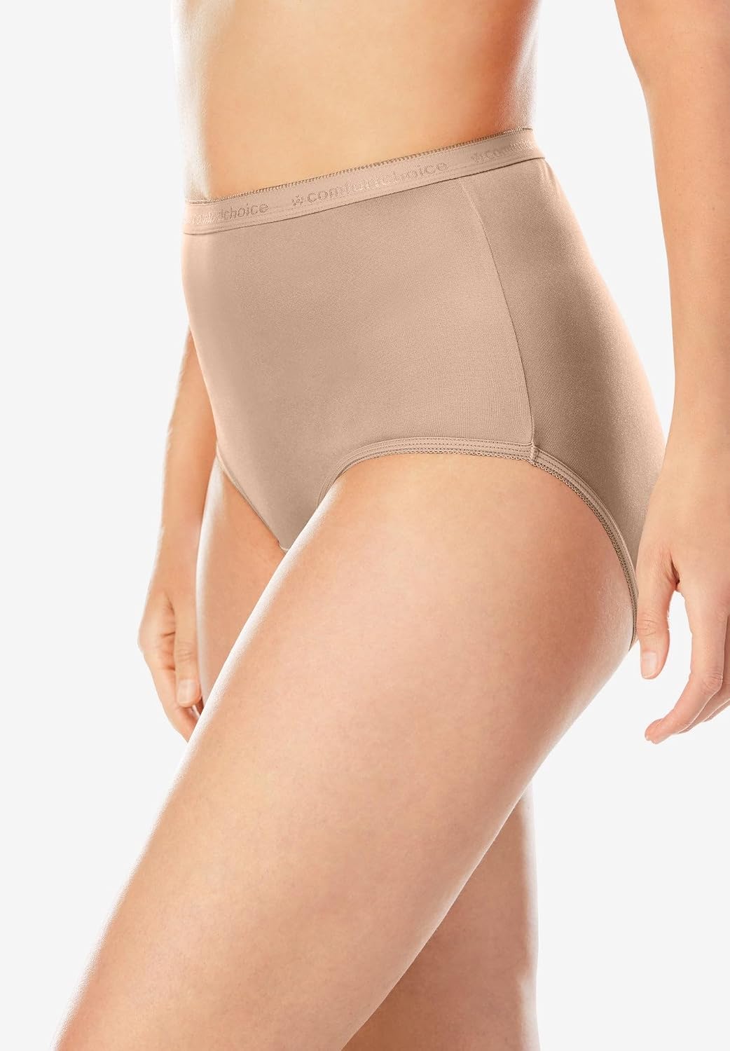 Comfort Choice Plus Size Full Coverage Nylon Brief 10-Pack