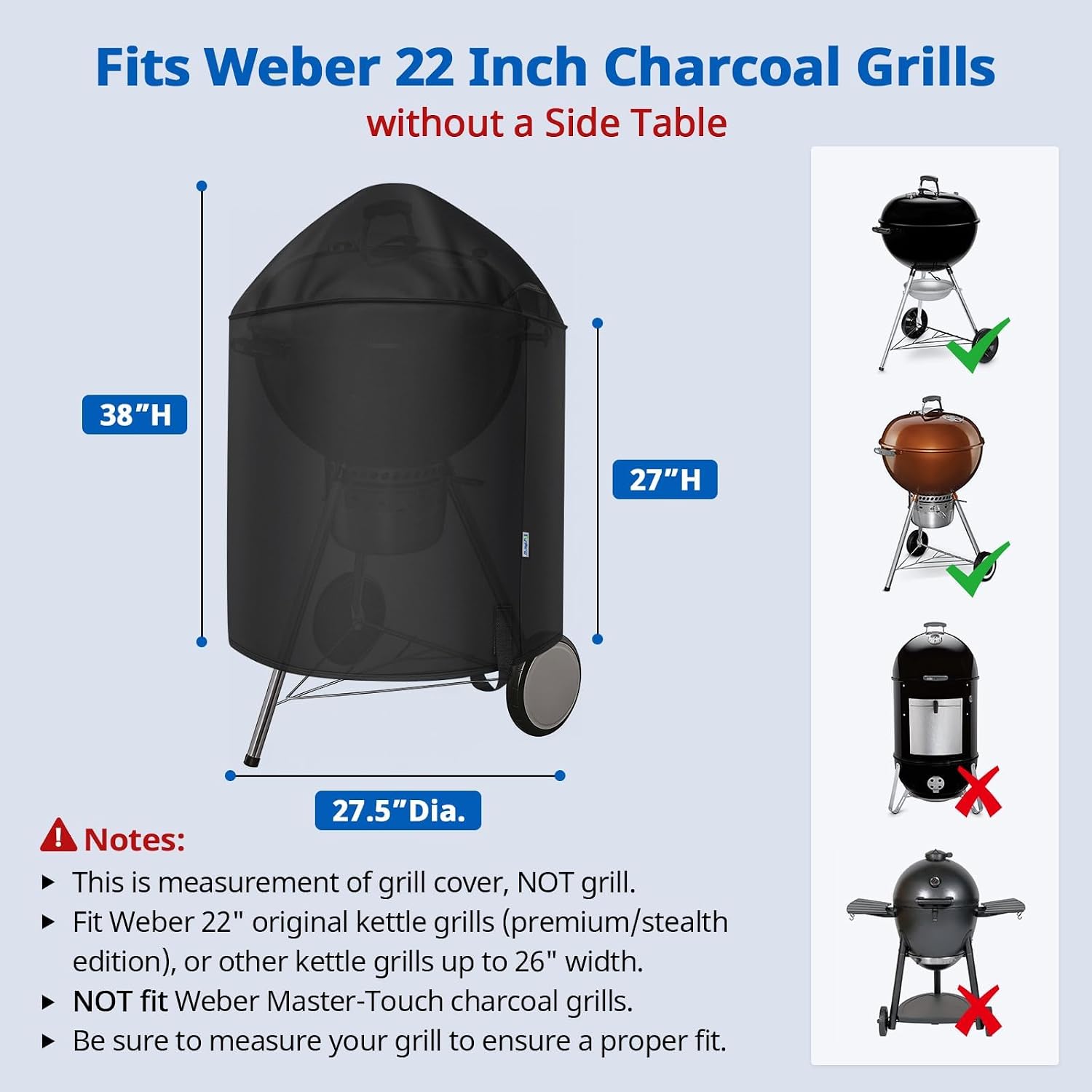 2 Burner Gas Grill Cover 32 inch, Heavy Duty Waterproof Small BBQ Grilling Cover, Compatible for Weber Char-Broil Nexgrill and More Grills with Collapsed Side Tables, All Weather Protection