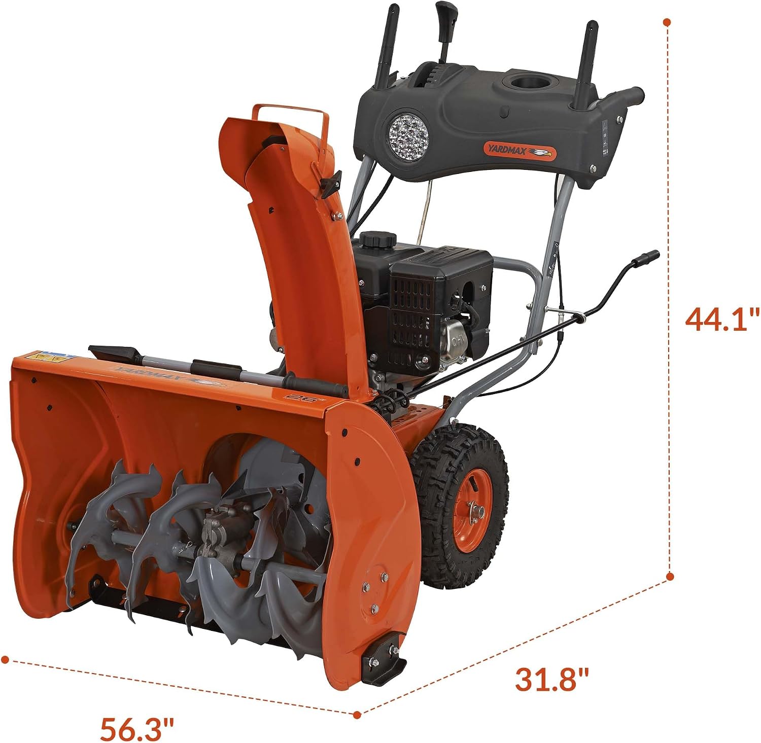 YARDMAX YB6770 26 in. 212 cc Two-Stage Self-propelled Gas Snow Blower with Push-Button Electric Start and Headlight