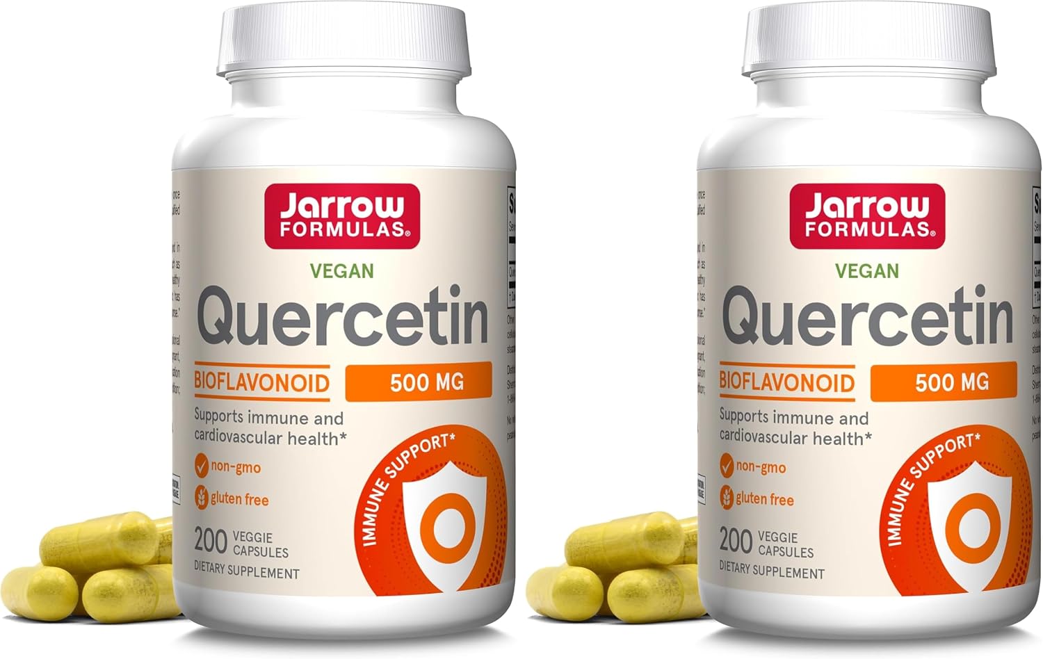 Jarrow Quercetin 500mg Capsules for Cardiovascular & Immune Health, 200ct | Cellular Health Support, Cardiovascular Support, Antioxidant Support, Supports Antioxidant Status, Veggie Capsules