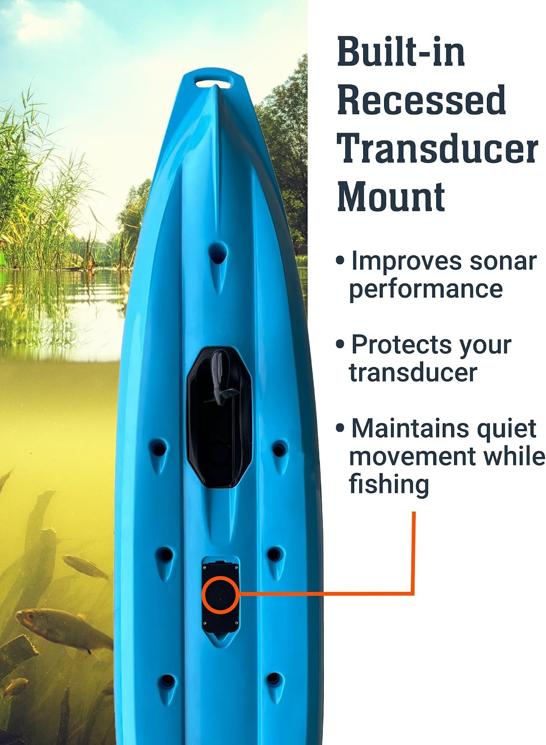 BKC Brooklyn 12.5 Pro Pedal Fishing Kayak, Propeller Drive | Hands-free propeller drive, rudder steering, 550 lb capacity, dry storage, rod holders, 12.5 ft sit-on-top hull