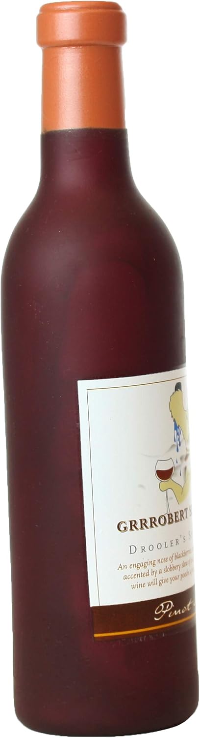 SILLY SQUEAKERS Tuffy Grrrobert Slobbery Wine Bottle Dog Toy: Squeaky Dog Toy, Washable and Floats, Vinyl Construction