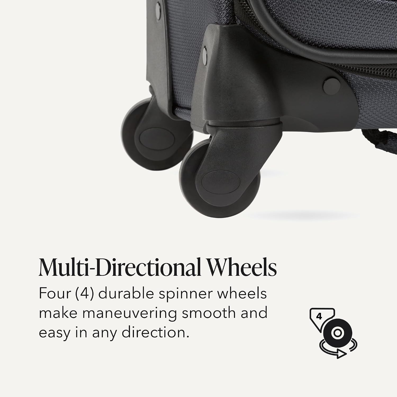 SWISSGEAR Sion Carry-On Spinner Luggage, Softside Expandable, Lightweight Suitcase, Dark Grey, 22.75-Inch
