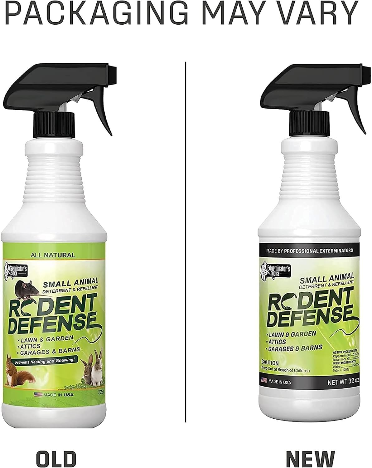 Exterminators Choice - 32 oz Peppermint Rodent Defense Spray - Great for Lawns, Gardens, Attics, and Garages - Non-Toxic Deterrent for Pest Control - Repels Mice and Rats - Safe for Kids and Pets