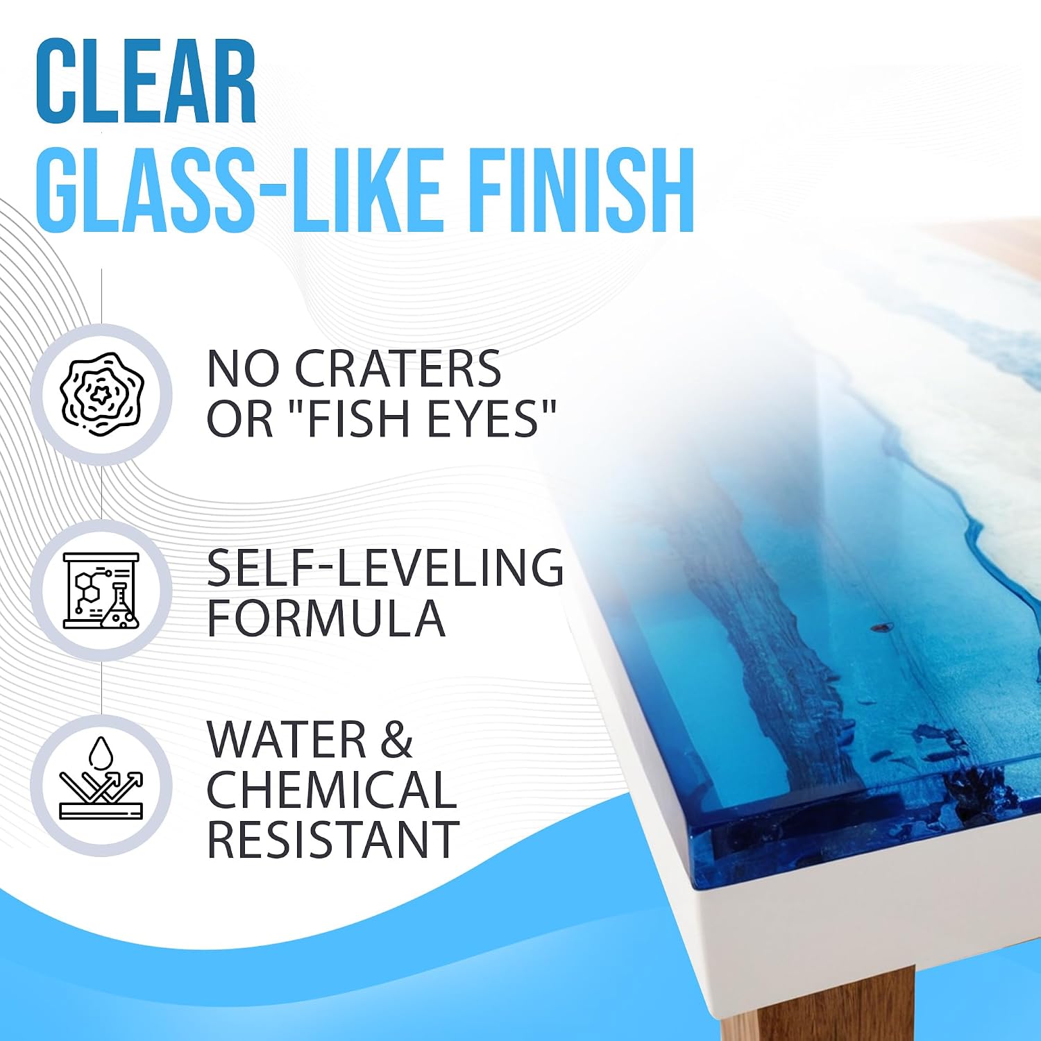 EPOXY Resin Crystal Clear 1 Gallon Kit | 1:1 Resin and Hardener for Super Gloss Coating | for Bars, Outdoor Table Top, Countertop