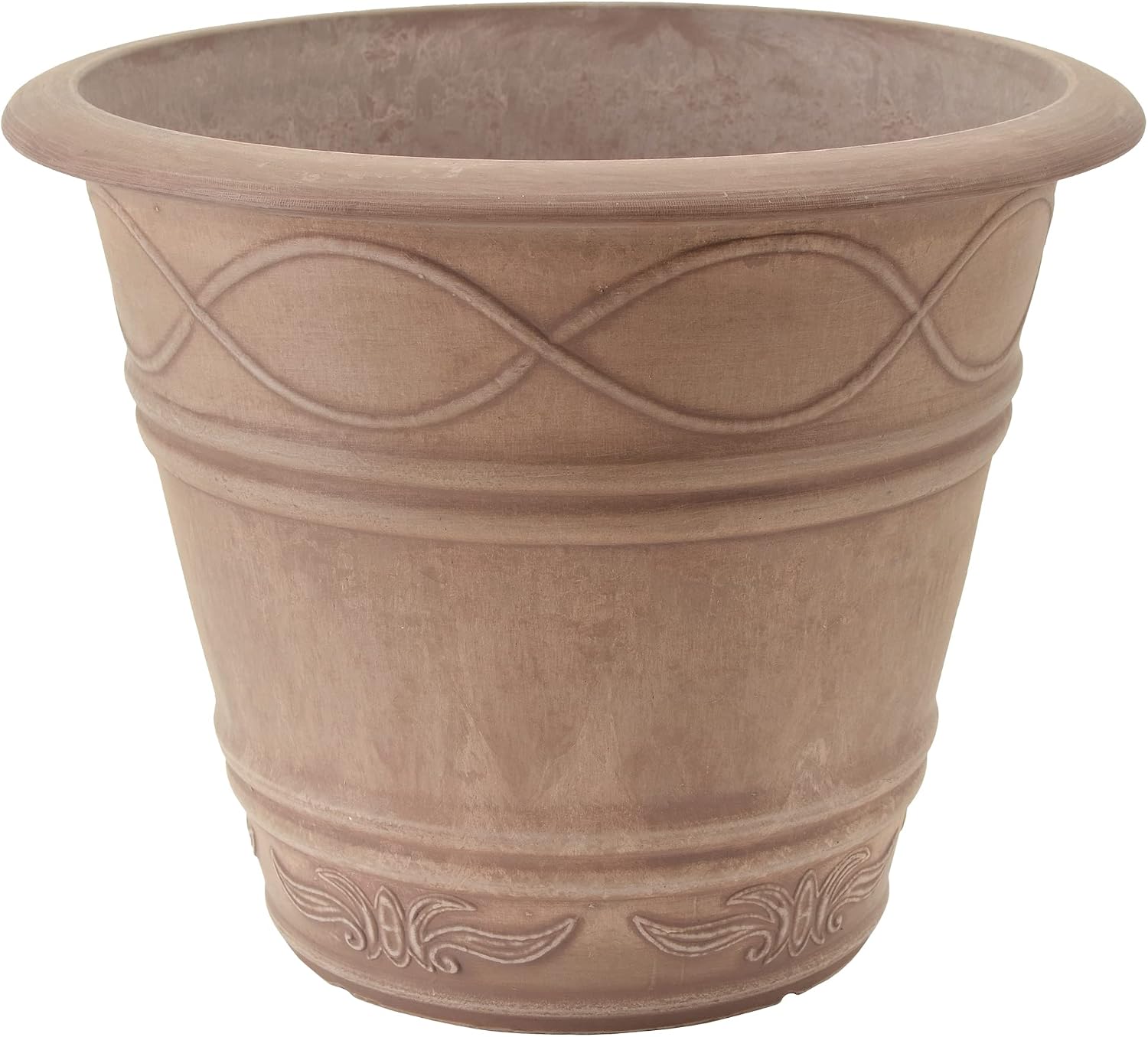 PSW Pot Collection Western Weave Planter Pot for Indoor and Outdoor Plants and Gardens, 14.5-inch, Taupe