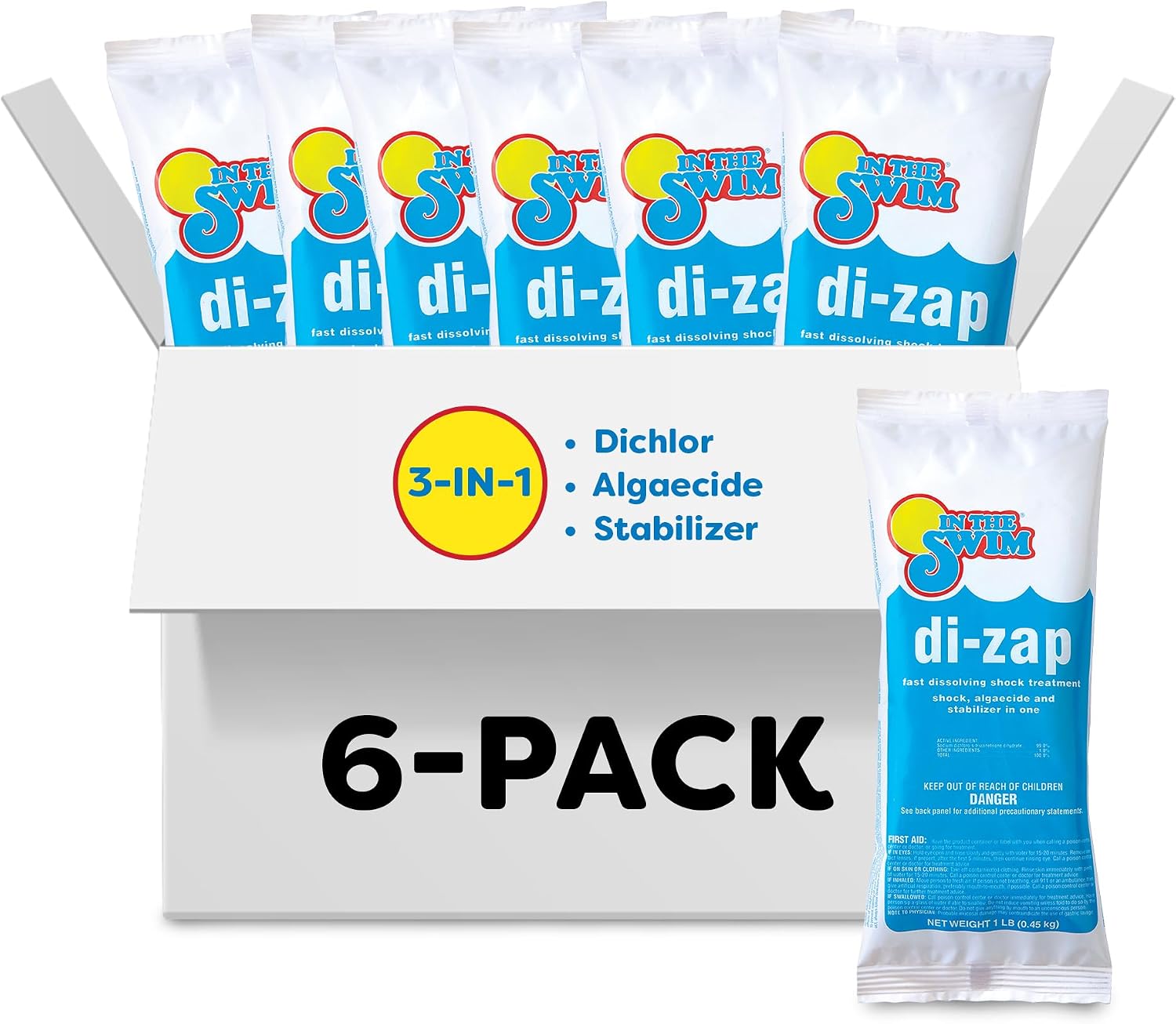 In The Swim Premium 3-in-1 Pool Shock - Di-Zap - 24 x 1 Pound Bags