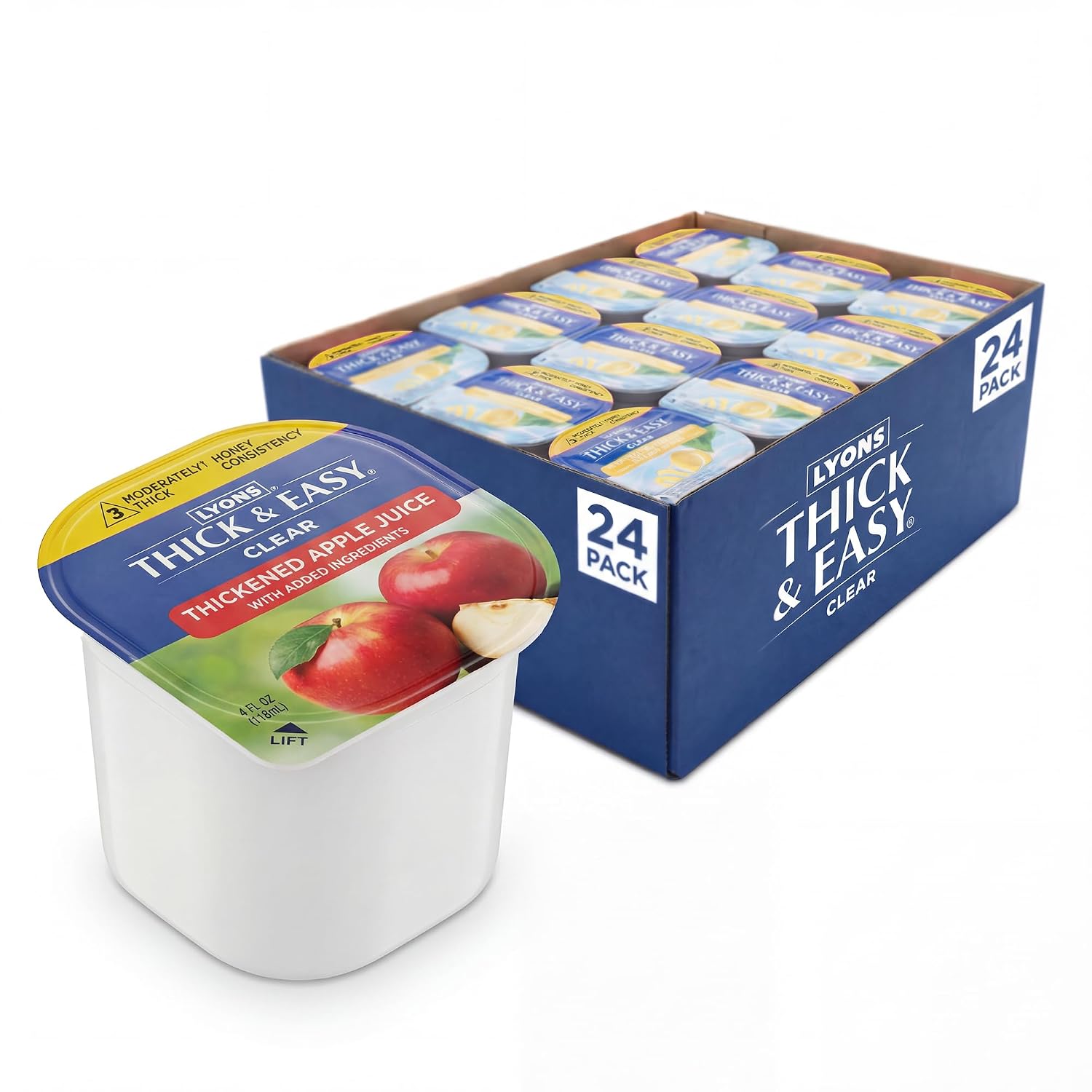 Thick & Easy Thickened Orange Juice, IDDSI Level 3 Ready-to-Drink Thickened Beverage for Swallowing Support, Moderately Thick Honey Consistency, 4 fl oz Cups - 24 Pack | IDDSI Level 3, Ready-to-Drink, Beverage for Swallowing Support, Moderately Thick Hon…