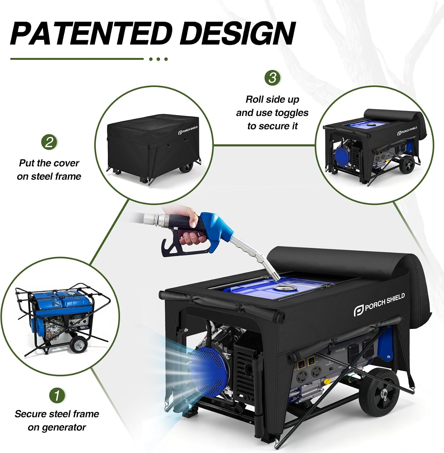 Porch Shield Waterproof Universal Generator Cover 32 x 24 x 24 inch - for Most Generators 5000-10000 Watt, Black