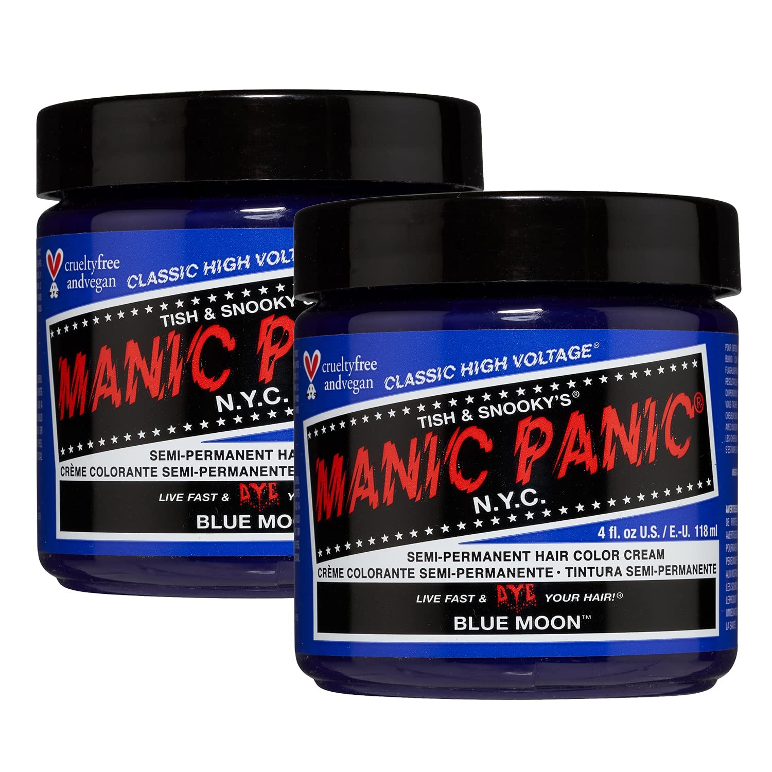 MANIC PANIC Classic Cotton Candy Pink Semi Permanent Hair Color - Bright Pink Hair Dye for Women & Men That Lasts 4-6 Weeks - Vegan, Ammonia & Cruelty-Free - Create & Mix Custom Shades (4oz / 2pk)