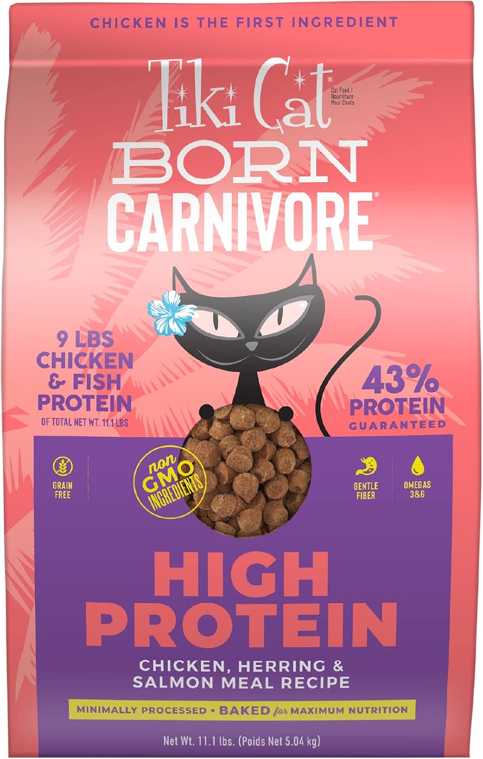 Tiki Cat Born Carnivore Dry Cat Food, Deboned Chicken & Egg, 2.8 lbs. Bag