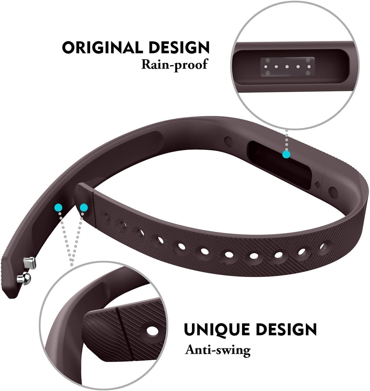 LEEFOX Compatible with Flex 2 band, Adjustable Replacement for Flex 2 Accessory Silicon Wristband w/Fastener Clasp Fitness Strap for Original Flex 2
