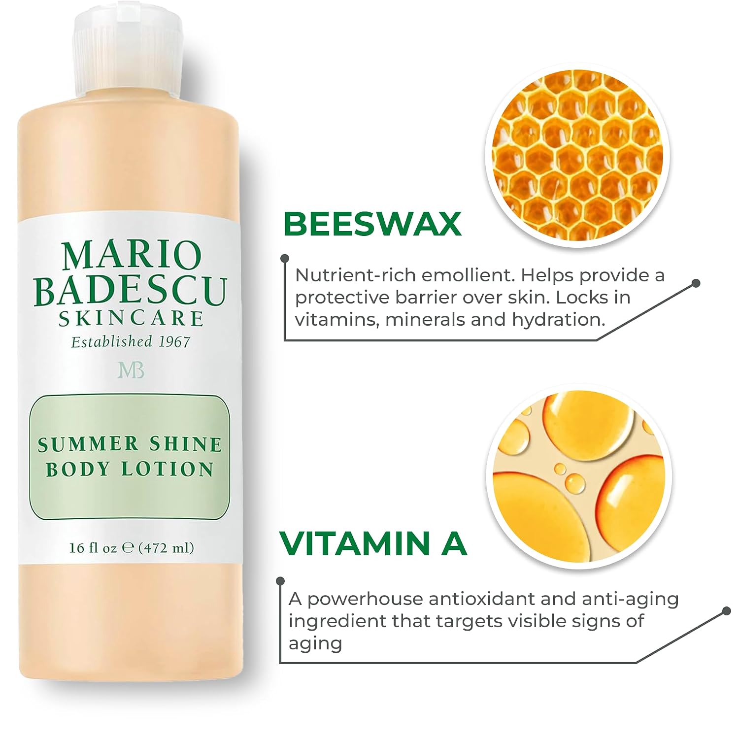 Mario Badescu Body Lotion, Nourishing and Softening Body and Hand Moisturizer For All Skin Types