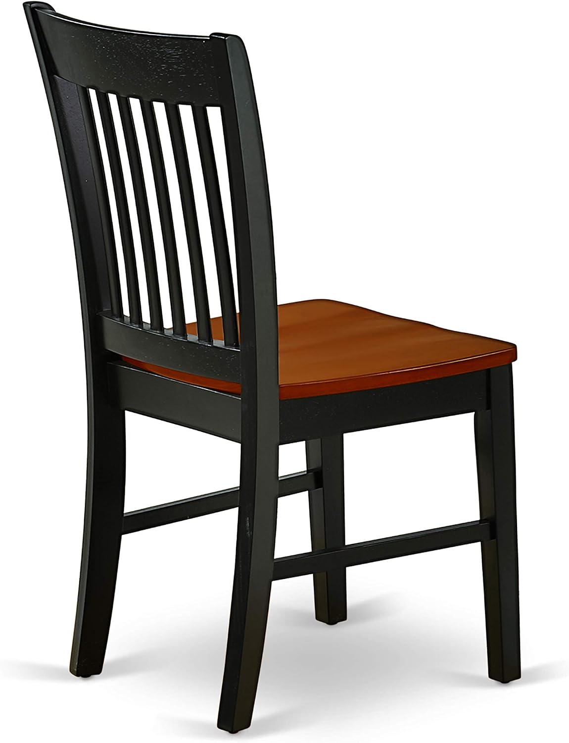 East West Furniture NFC-MAH-W Norfolk Dining Room Chairs - Slat Back Solid Wood Seat Chairs, Set of 2, Mahogany
