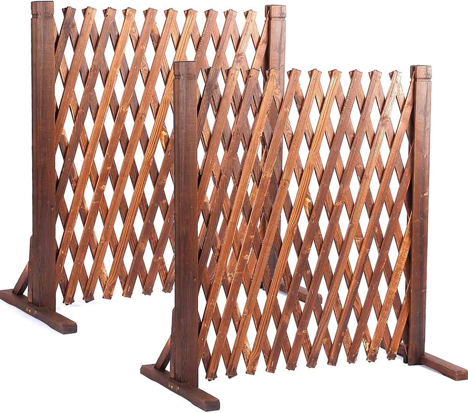 uyouous Garden Fence Wood Garden Fencing 2 Pack Extendable Instant Fence