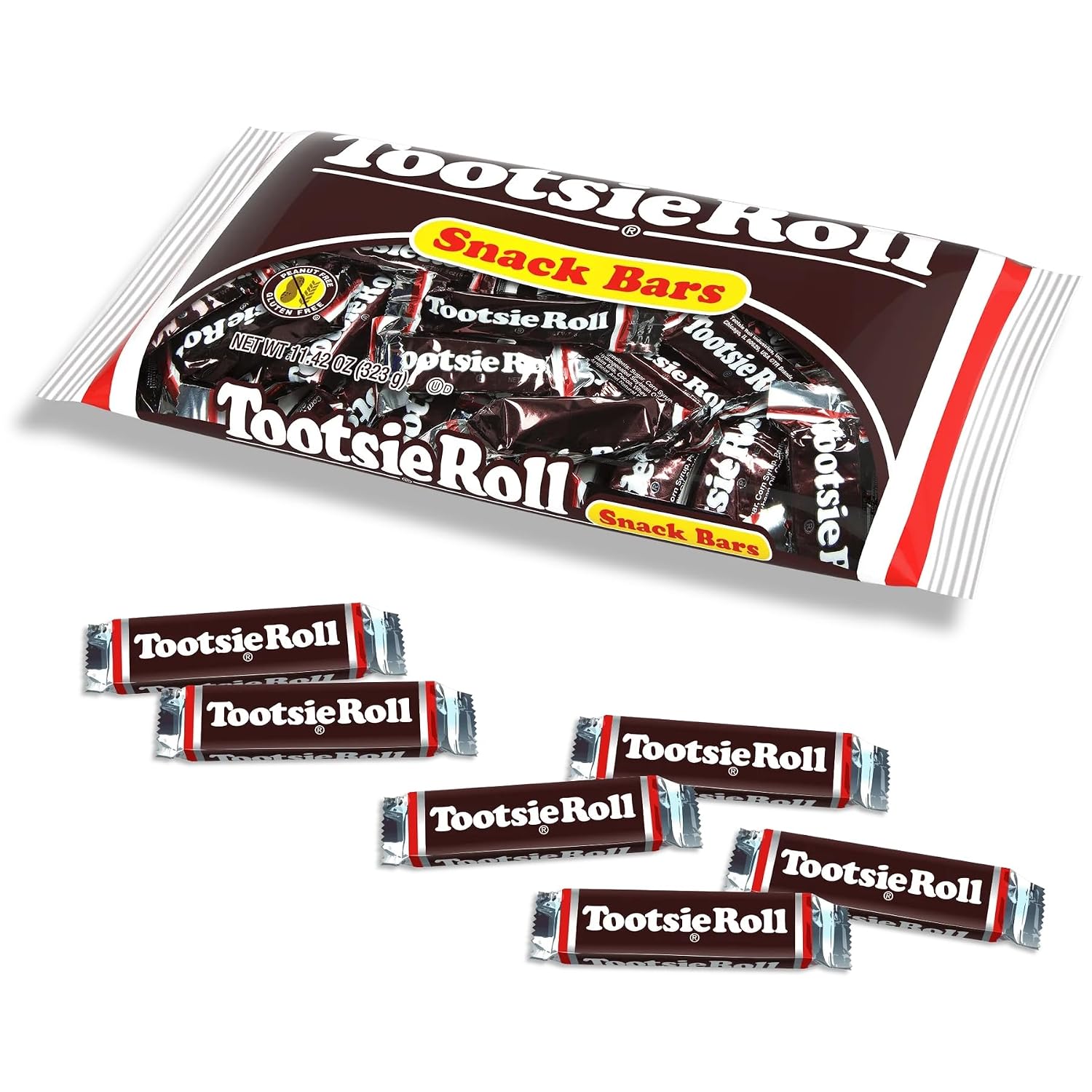 Tootsie Roll Snack Bars, Individually Foil Wrapped Candy - 14.5oz Bag