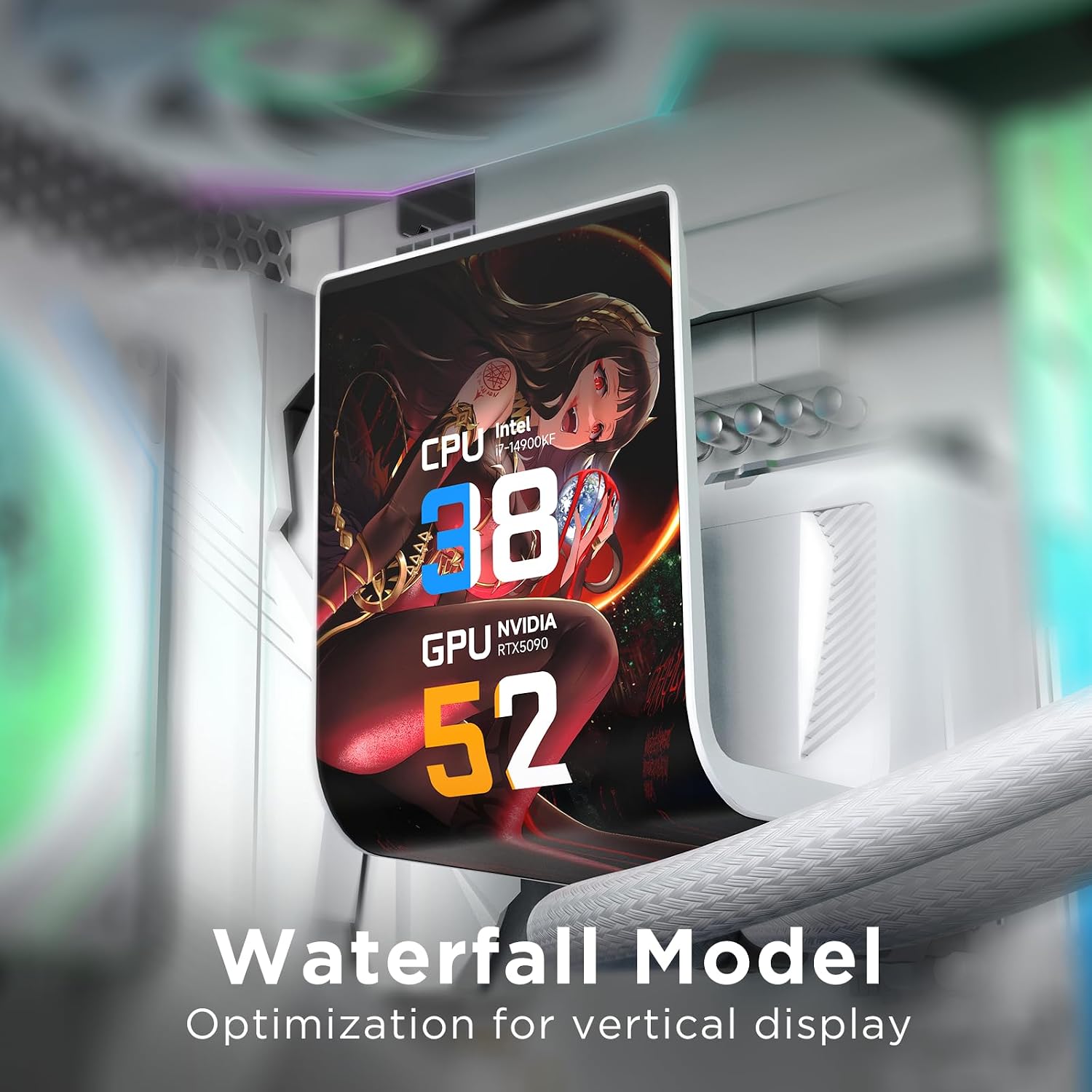 Chill Arc 360mm AIO CPU Cooler, 6.67" 2K AMOLED Screen-Wh | White 320W TDP Water Liquid Cooling | ARGB Fans | Intel LGA1851/1700/115X & AMD AM5/AM4 Compatible| Low noise