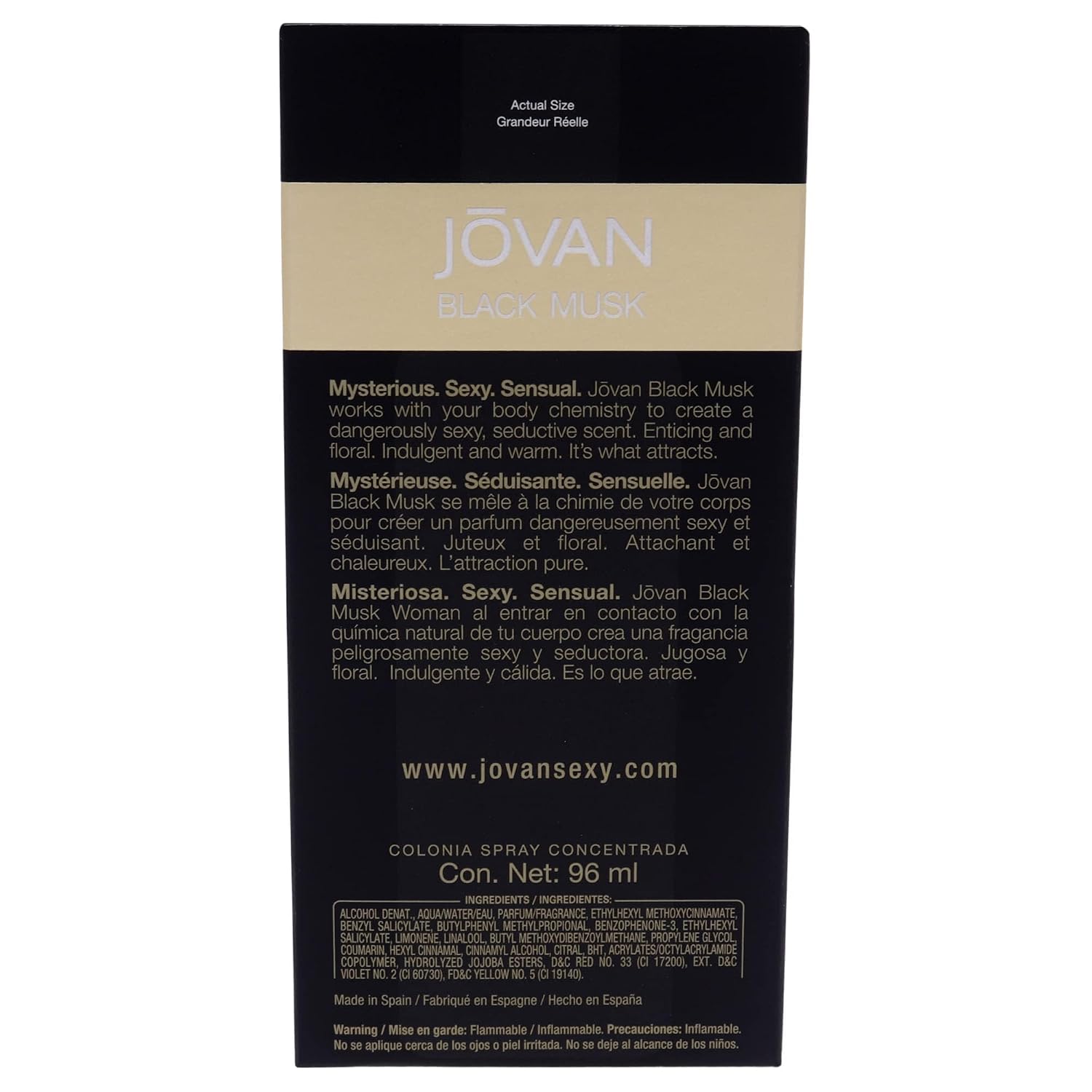 Jovan Black Must perfume 3.25 cologne concentrate spray |