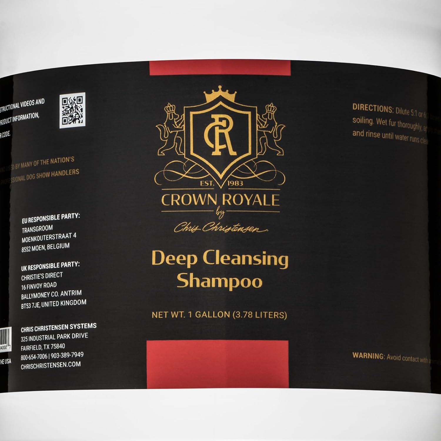 Crown Royale Deep Cleansing Dog Shampoo Concentrate, Revives Color and Texture, Nourishes and Stimulates Hair Growth, Made in USA, 1 gal