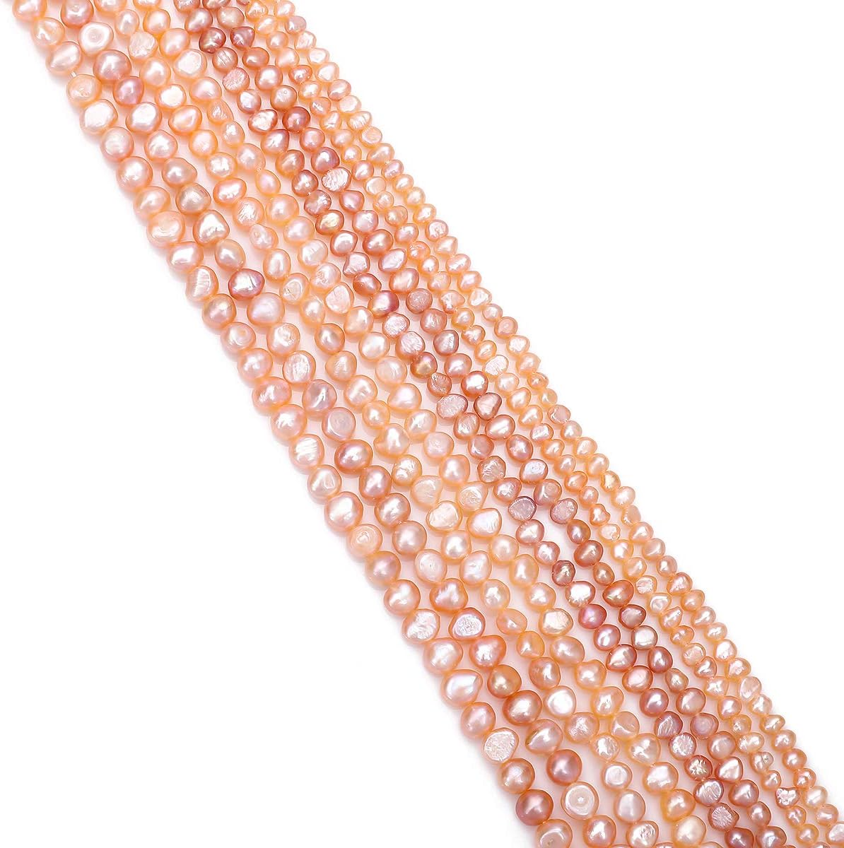 BEADIA Natural Pearl Beads Side Hole 7-8mm Purple Freshwater Cultured Loose Gemstone Beads for DIY Jewelry Making 13.8''/Strand