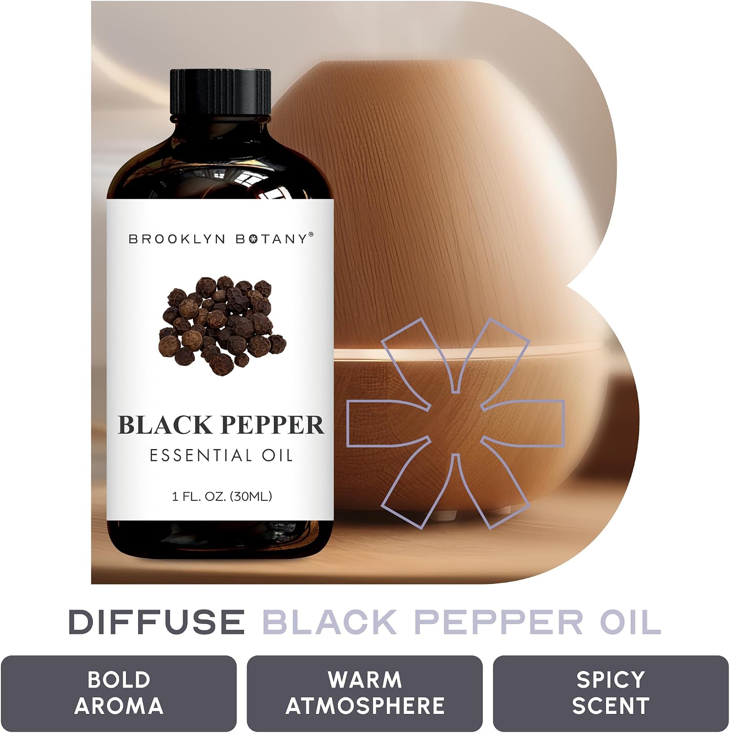 Brooklyn Botany Peppermint Essential Oil - Huge 4 Fl Oz - 100% Pure and Natural - Premium Grade with Dropper - for Aromatherapy and Diffuser