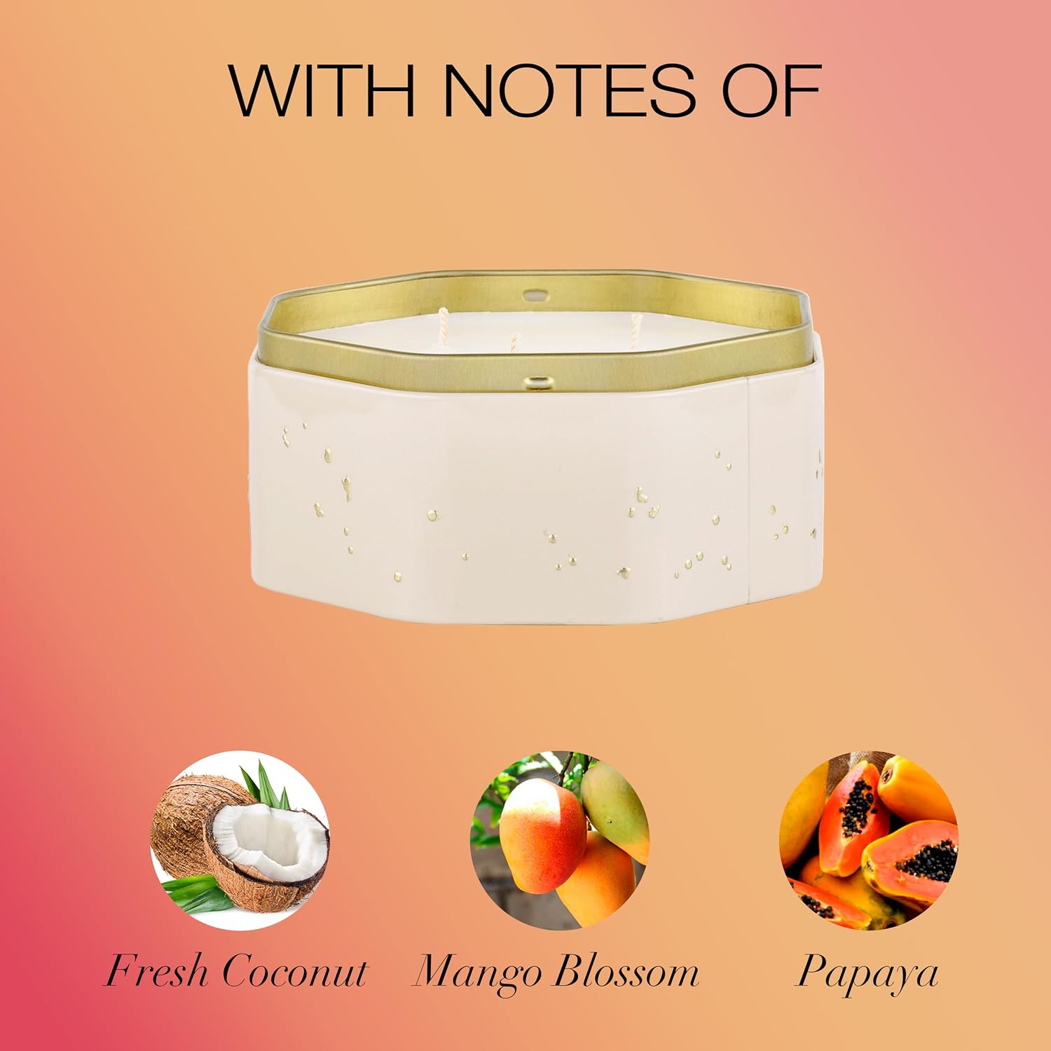 Voluspa Bourbon Vanille, Mini Tin Candle, 4 oz, 25 Hour Burn Time, Coconut Wax for Clean Burning, Handcrafted in the USA