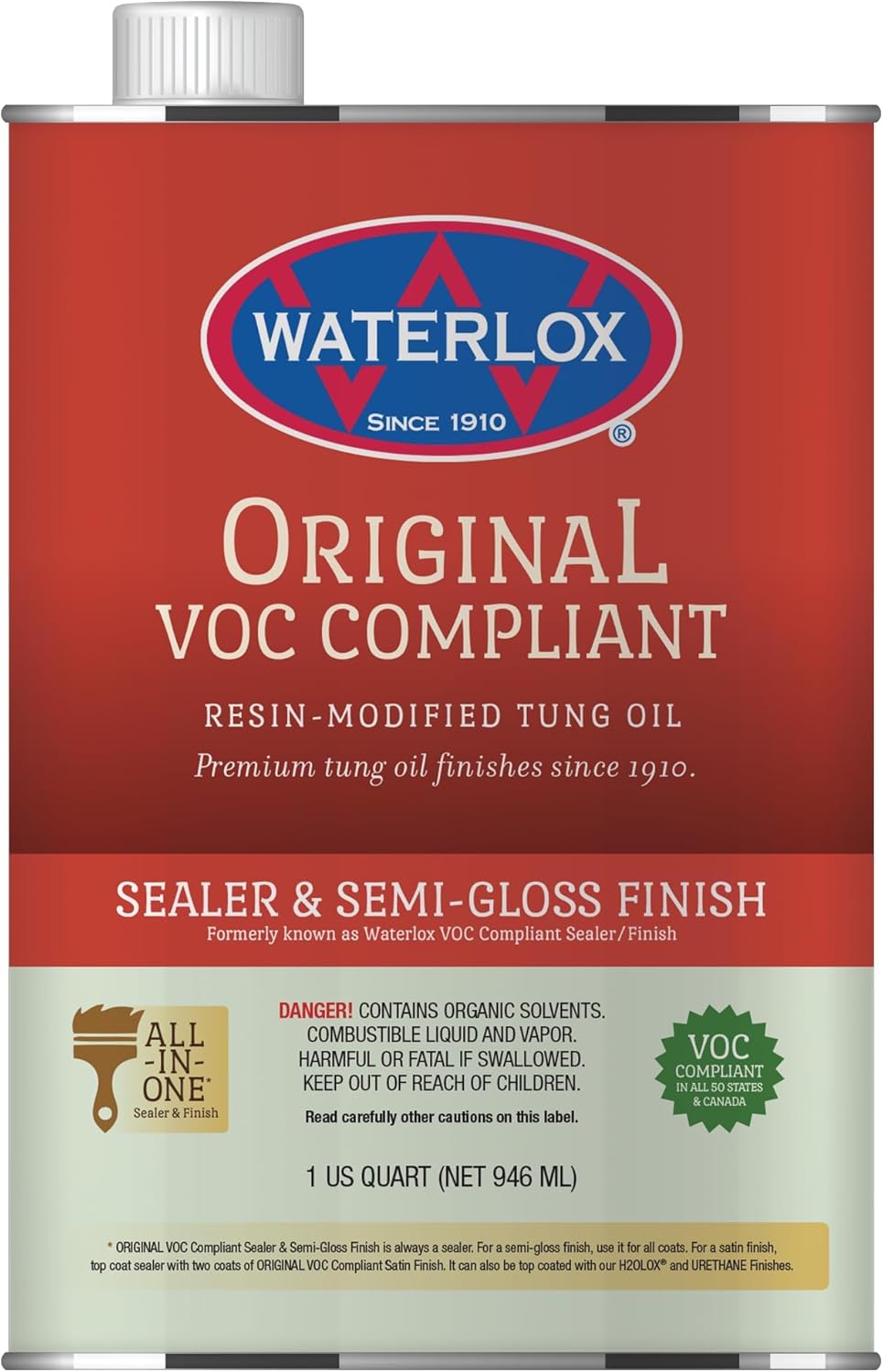 Waterlox Original Sealer Finish, 350 VOC, 1 Quart