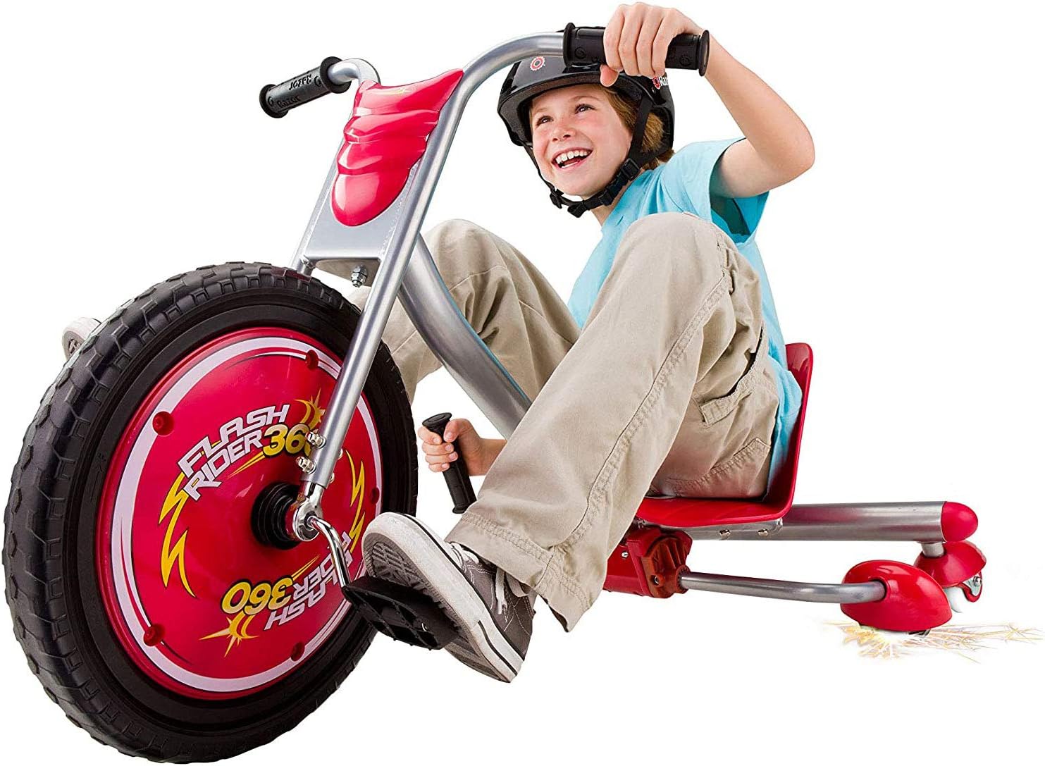 Razor FlashRider 360 Caster Trike for Kids Ages 6+ - Replaceable Spark cartridges, Lightweight, MX Style Handlebars