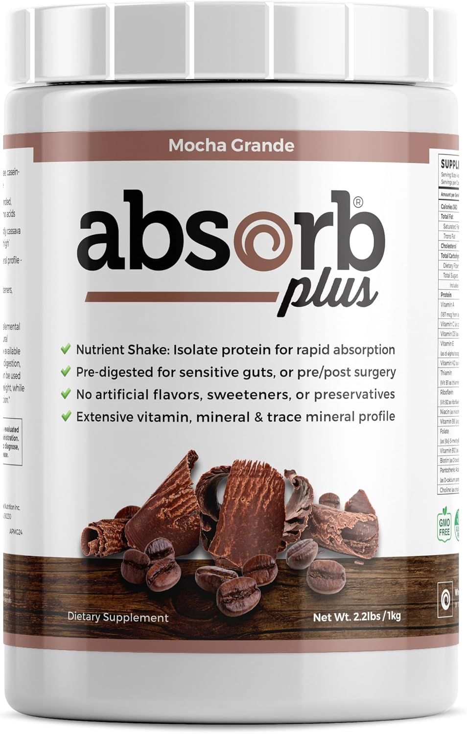 Isolate Protein - Diet Supplement for Improved Gut Health, Extra Nutritional Support, Non-GMO, Gluten-Free, Lactose-Free, Casein-Free (2.2 Lbs, Simply Vanilla)