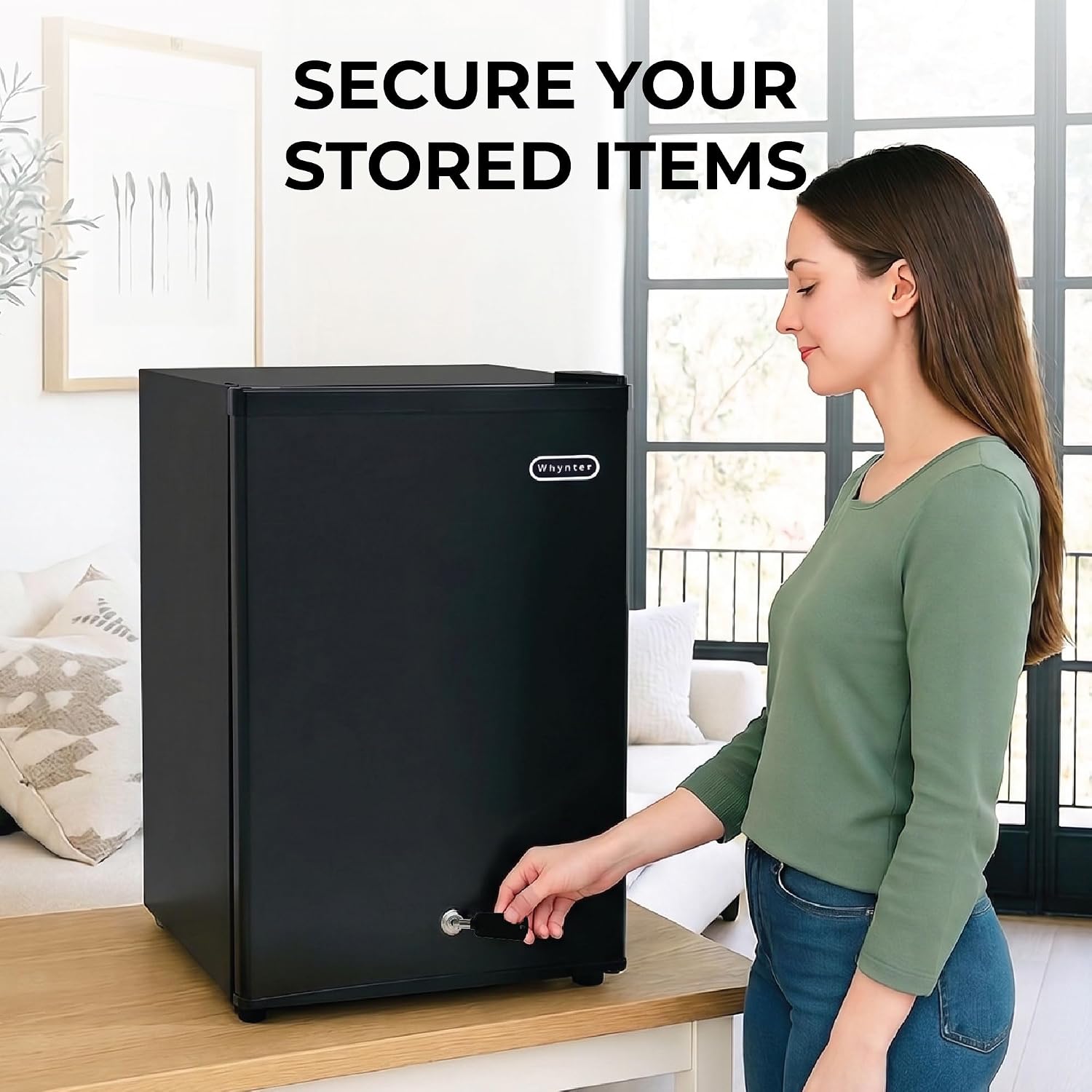Whynter Upright Freezer 2.1 Cu Ft Lock, Mini Freezer, Stainless CUF-210SS | Adjustable Thermostat and Security Lock, Energy Star Rated, Reversible Door, Adds Compact Frozen Storage at Home