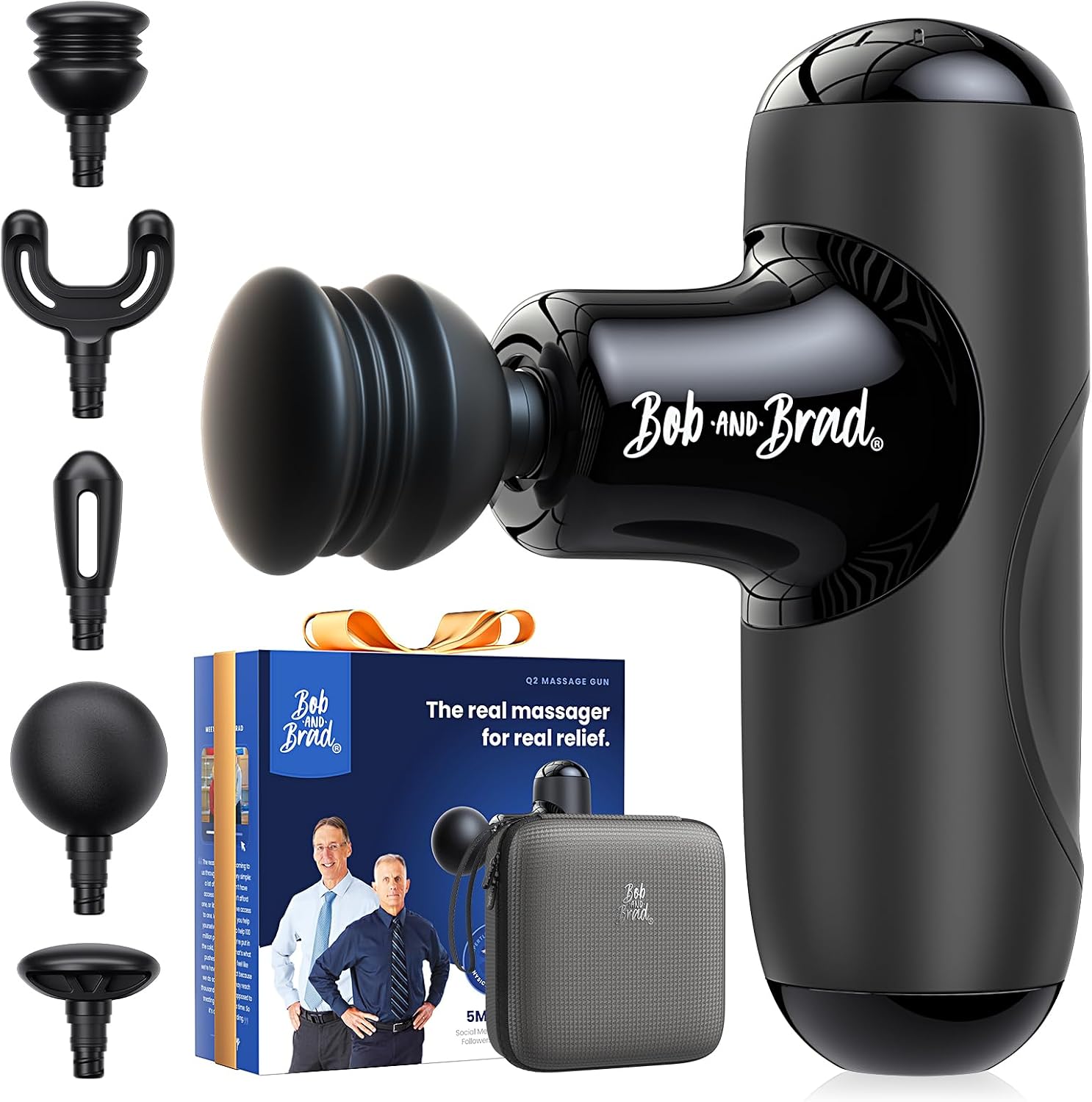 BOB AND BRAD Q2 Mini Massage Gun, Pocket-Sized Deep Tissue Massager Gun, Portable Percussion Muscle Massager Gun
