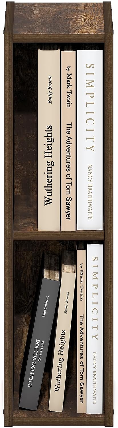 Furinno LUDER Book Shelf, 6-Tier Tall Modern Bookshelf, Bookcase with Open Shelves, 9.3 x 12 x 71, for Living Room, Bedroom, Home Office, White