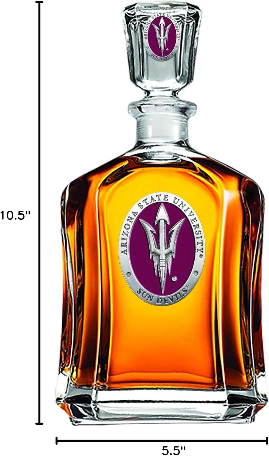 Marines Decanter – Eagle Globe & Anchor | 24 OZ Whiskey Decanter for Liquor with Airtight Stopper | Expertly Crafted Pewter Glass Clear