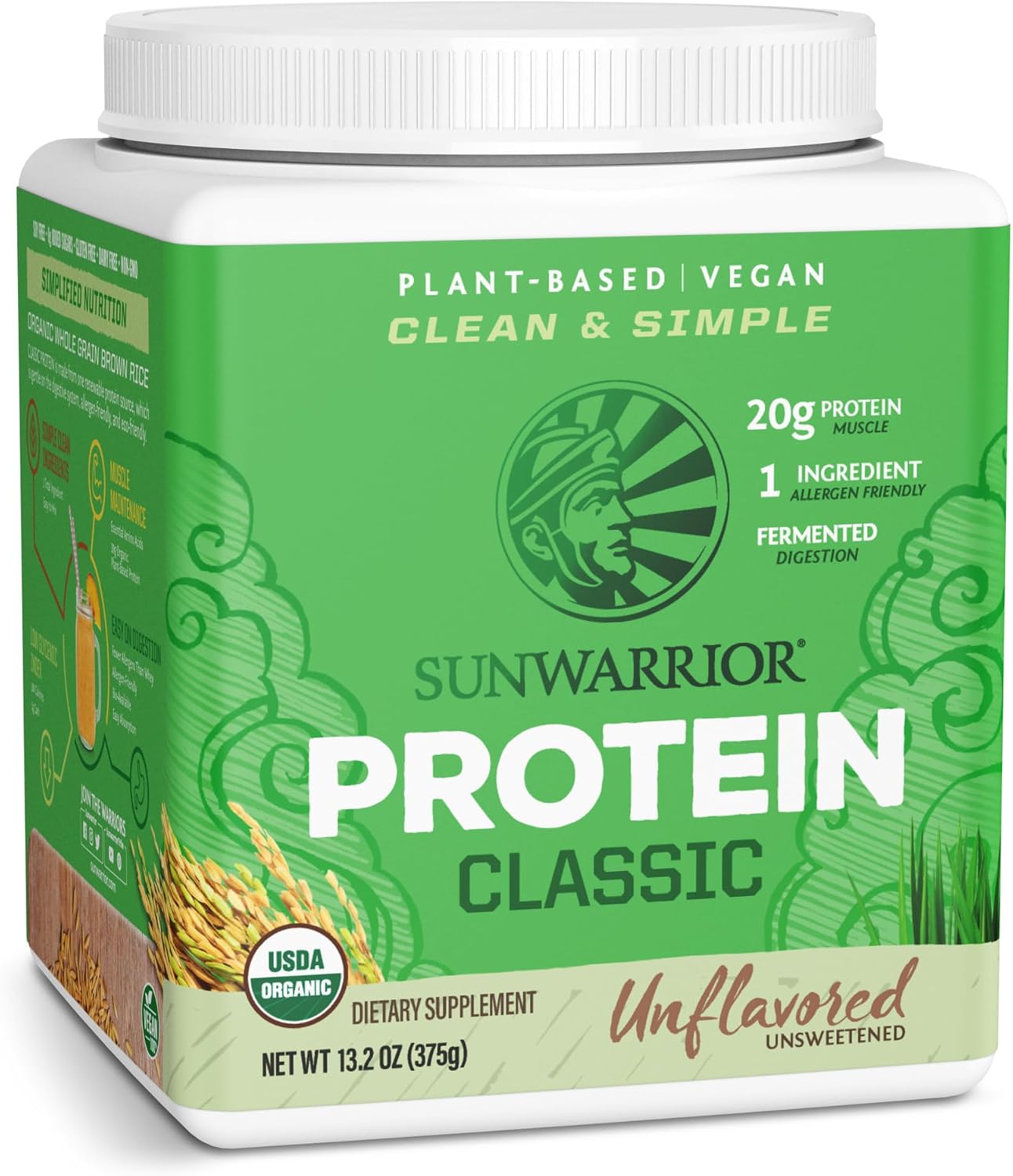 Clean Vegan Protein Powder Vanilla | Organic Protein Powder Plant Based Formula with 5 Superfood Blend Sprouted & Fermented | Non-GMO Low Carb Soy Dairy & Gluten Free (Vanilla, 30 Servings)