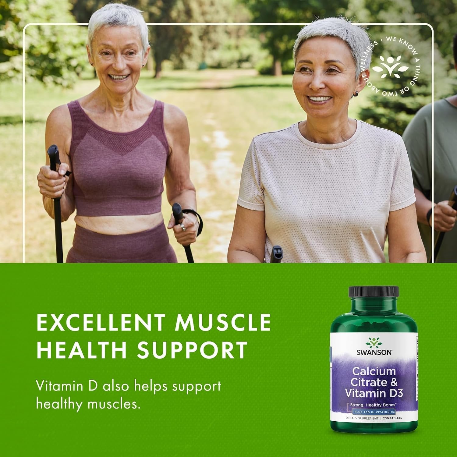 Swanson Calcium Citrate & Vitamin D for Strong Bones, 250 Tablets | Helps Build and Support Strong Bones