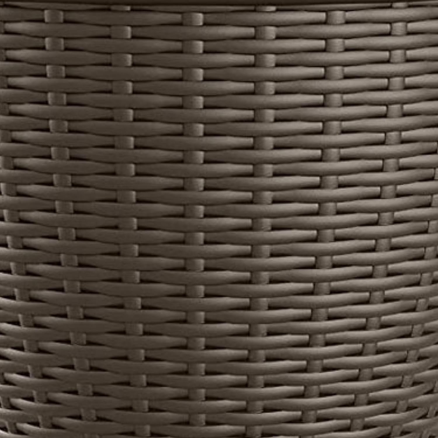Suncast Wicker Planter w/ Drillable Drain Holes, Decorative Indoor/Outdoor Pot, 18in, Java