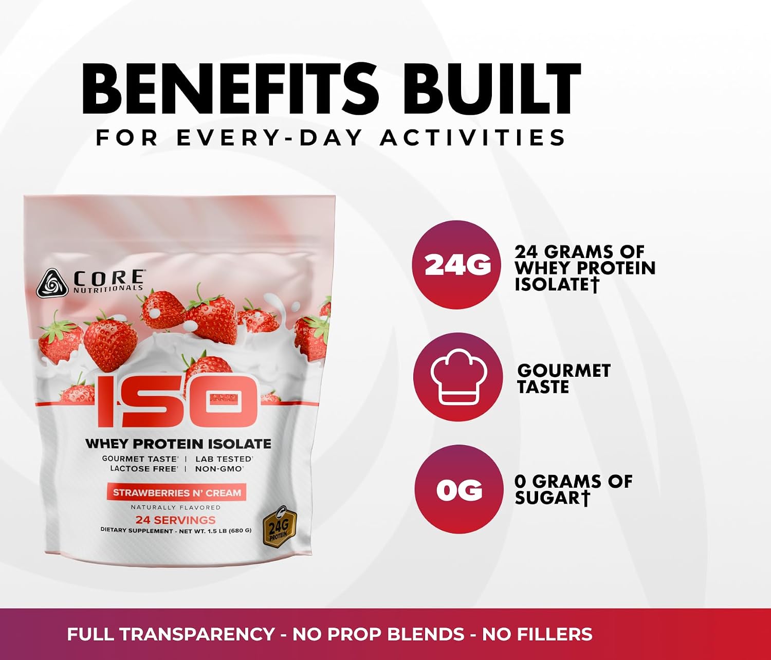 Core Nutritionals Core ISO Whey Protein Isolate, Choc. Peanut Butter Cup,