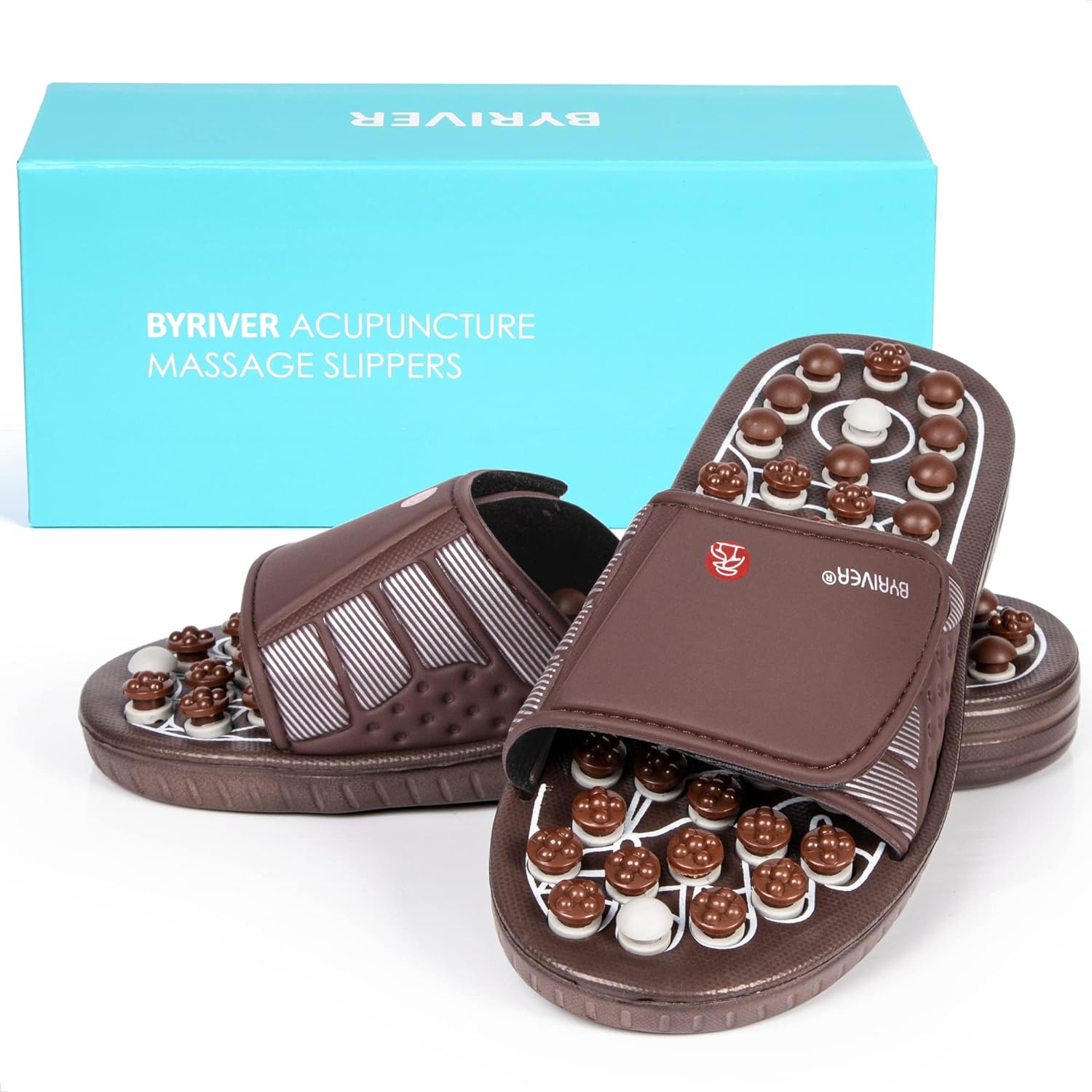 BYRIVER Blood Circulation Foot Massager for Healthy Leg Feet, Cold Leg Therapy Massage Tools, Healthcare Slippers Sandals Shoes