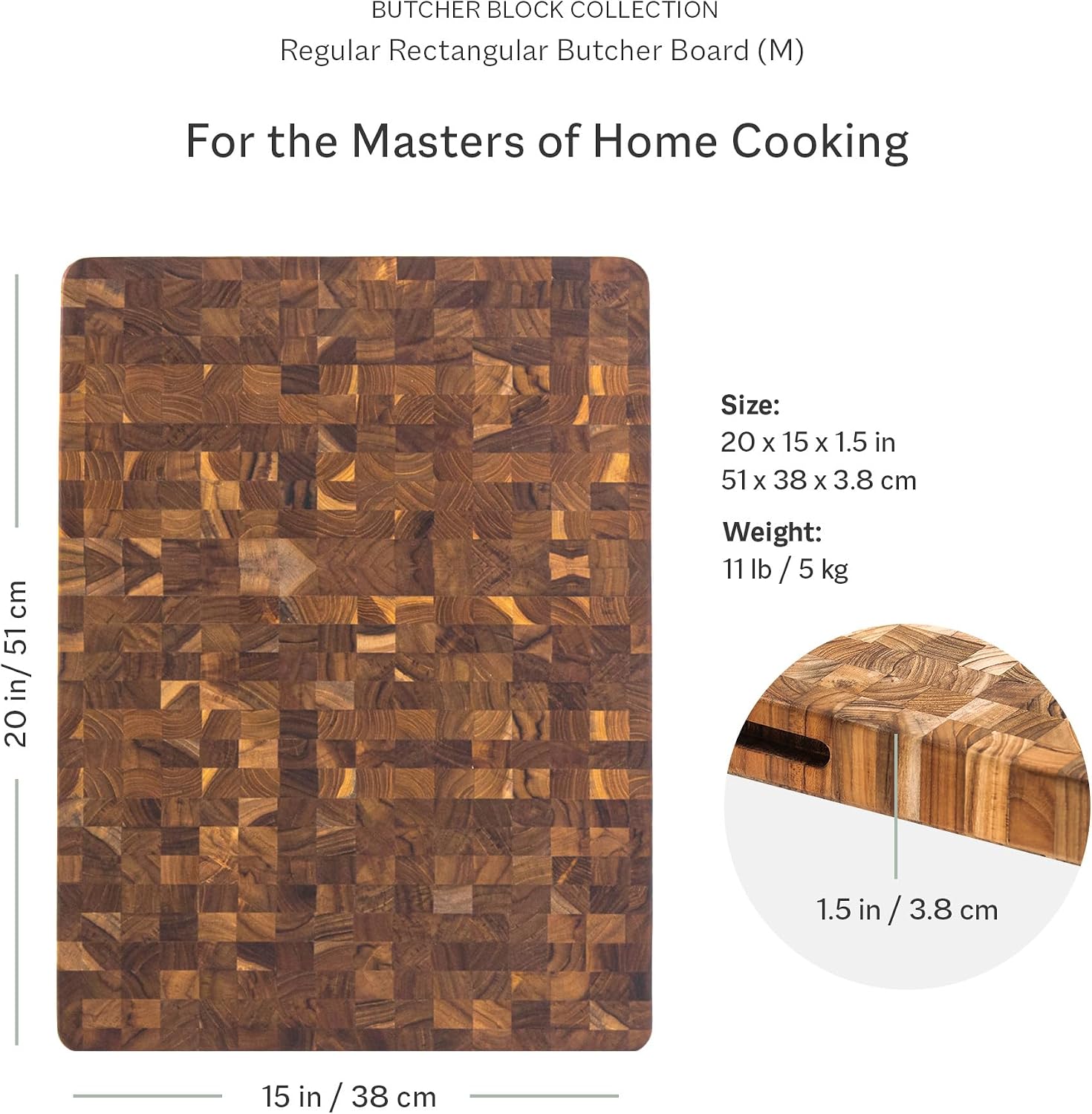Teakhaus Butcher Block Carving Board - Large Extra Thick Cutting Board with Juice Groove - Holiday Gift Ideas for Men and Women - Gift-Ready End Grain Wood, Knife Friendly - FSC Certified