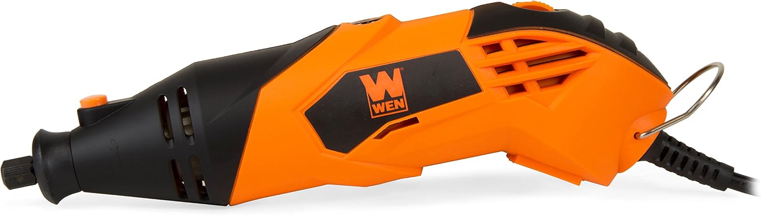 WEN 23114 1.4-Amp High-Powered Variable Speed Rotary Tool with Cutting Guide, LED Collar, 100+ Accessories, Carrying Case and Flex Shaft
