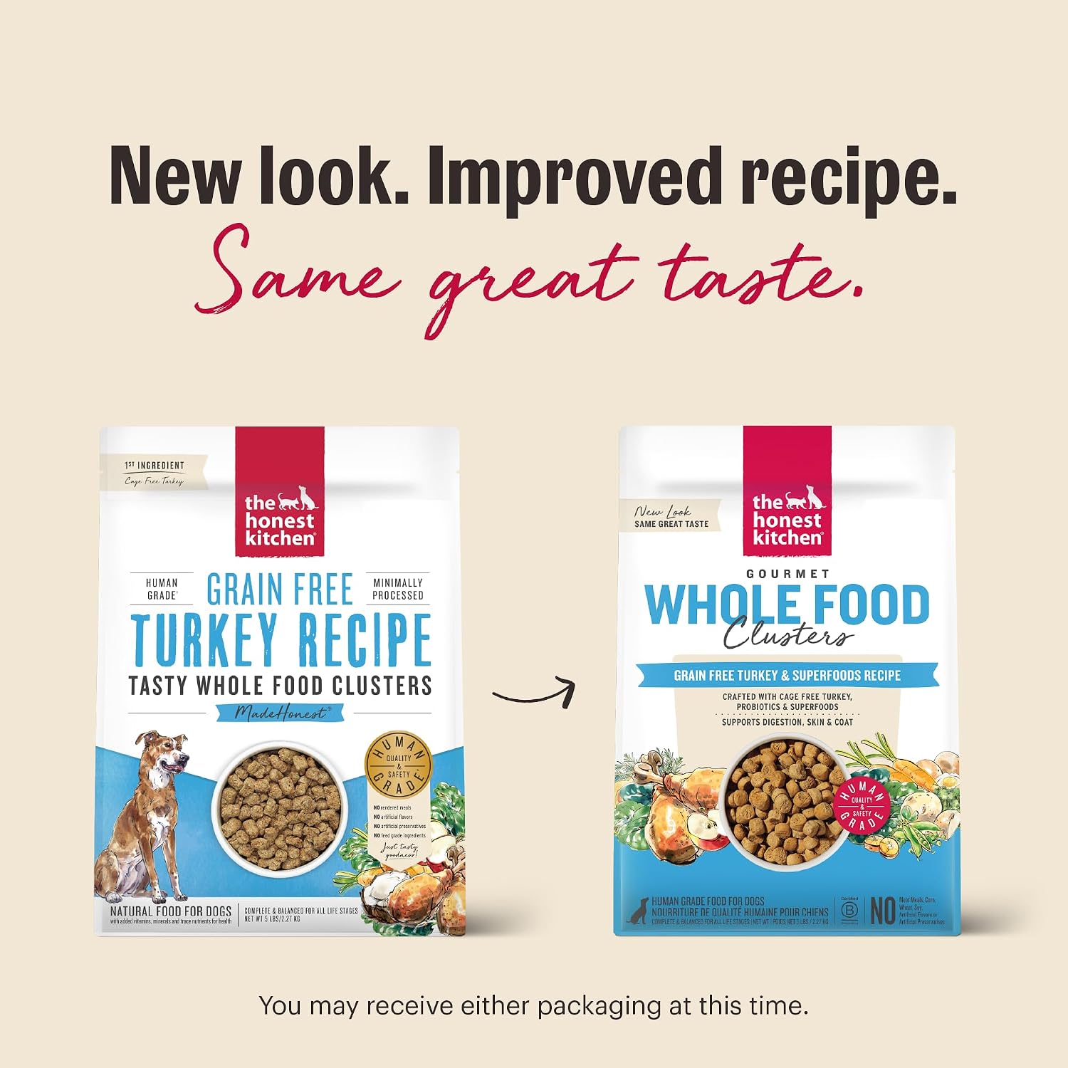 The Honest Kitchen Grain Free Beef & Superfoods Whole Food Clusters, Human Grade Dry Dog Food, Vet-Crafted Nutritional Support for Skin, Coat, Digestion & Overall Wellness, 20 lb Bag