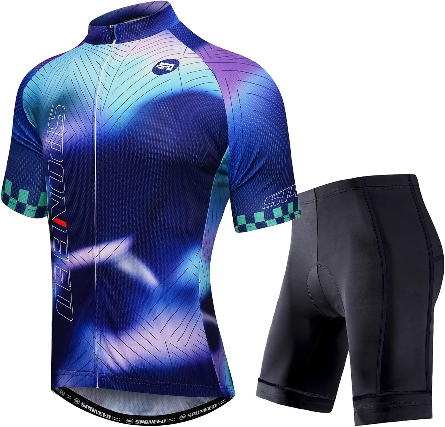 sponeed Cycling Jersey Short Sleeve Suits Men Bike Clothing Road Bicycle Shorts Padded Outfits