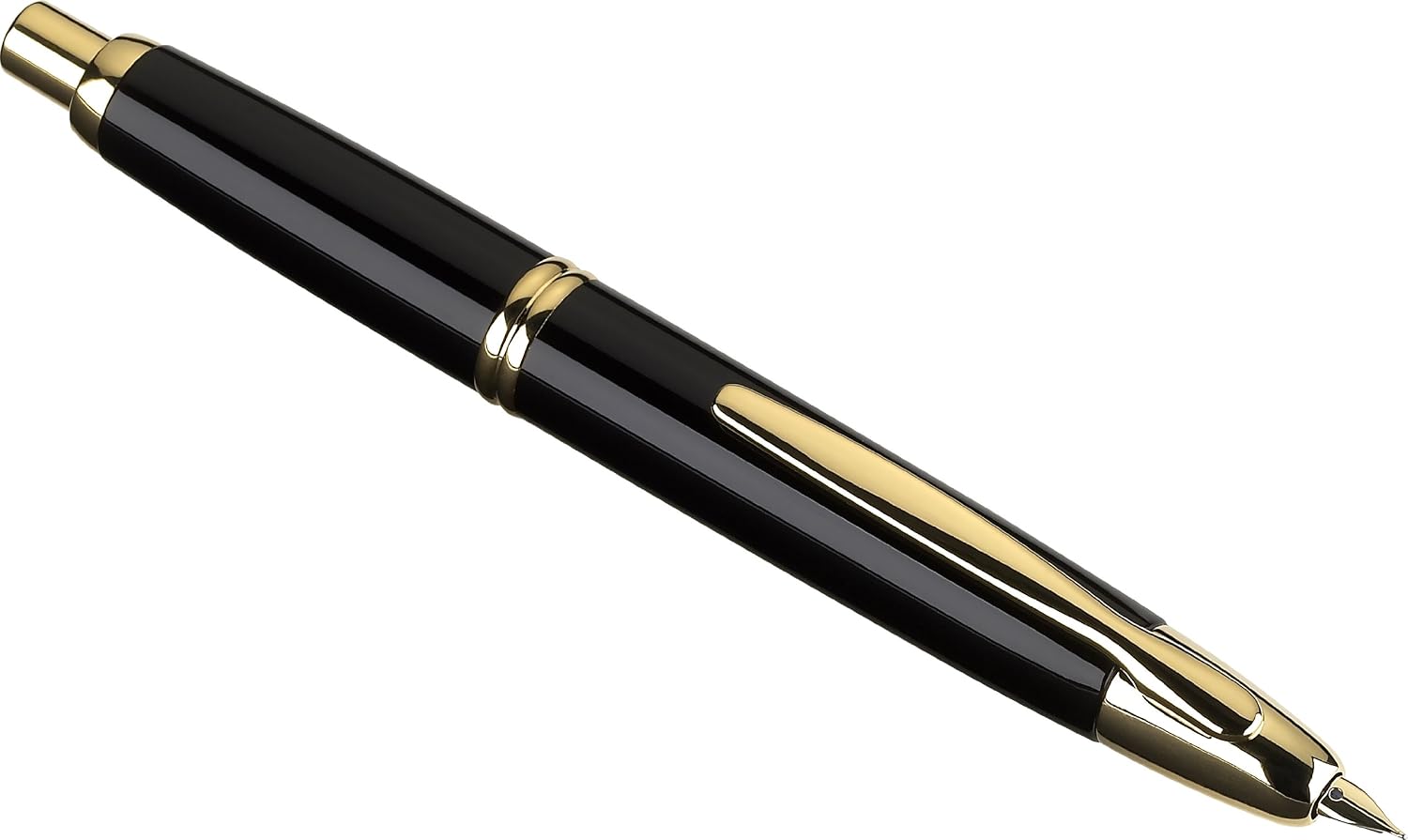 PILOT Vanishing Point Collection Refillable & Retractable Fountain Pen, Matte Black Barrel, Blue Ink, Fine Nib (60580)