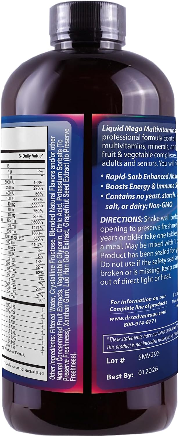 Liquid Mega MultiVitamins & Minerals 16oz. [Health and Beauty] | Health and Beauty