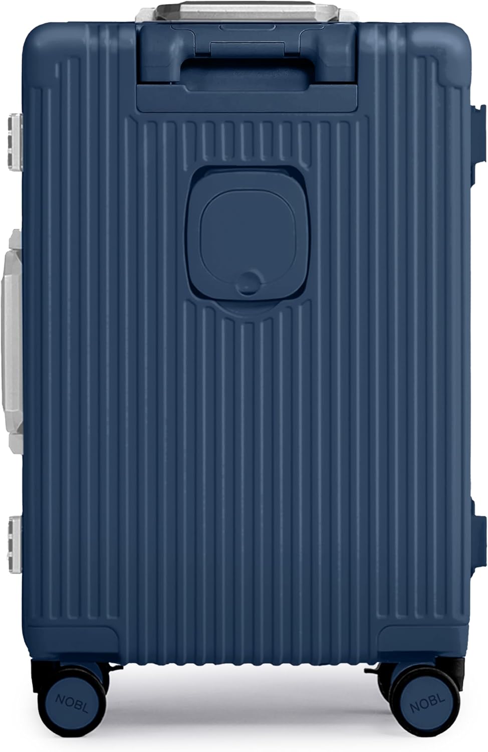 Nobl Travel Carry on Luggage, Zipperless Aluminum Frame, TSA Locks | PC Hard Shell Suitcase, Airline Approved, 360° Spinner Wheels, USB Charging Port, Cup & Phone Holder, 22.5x15x9.5, Ivory