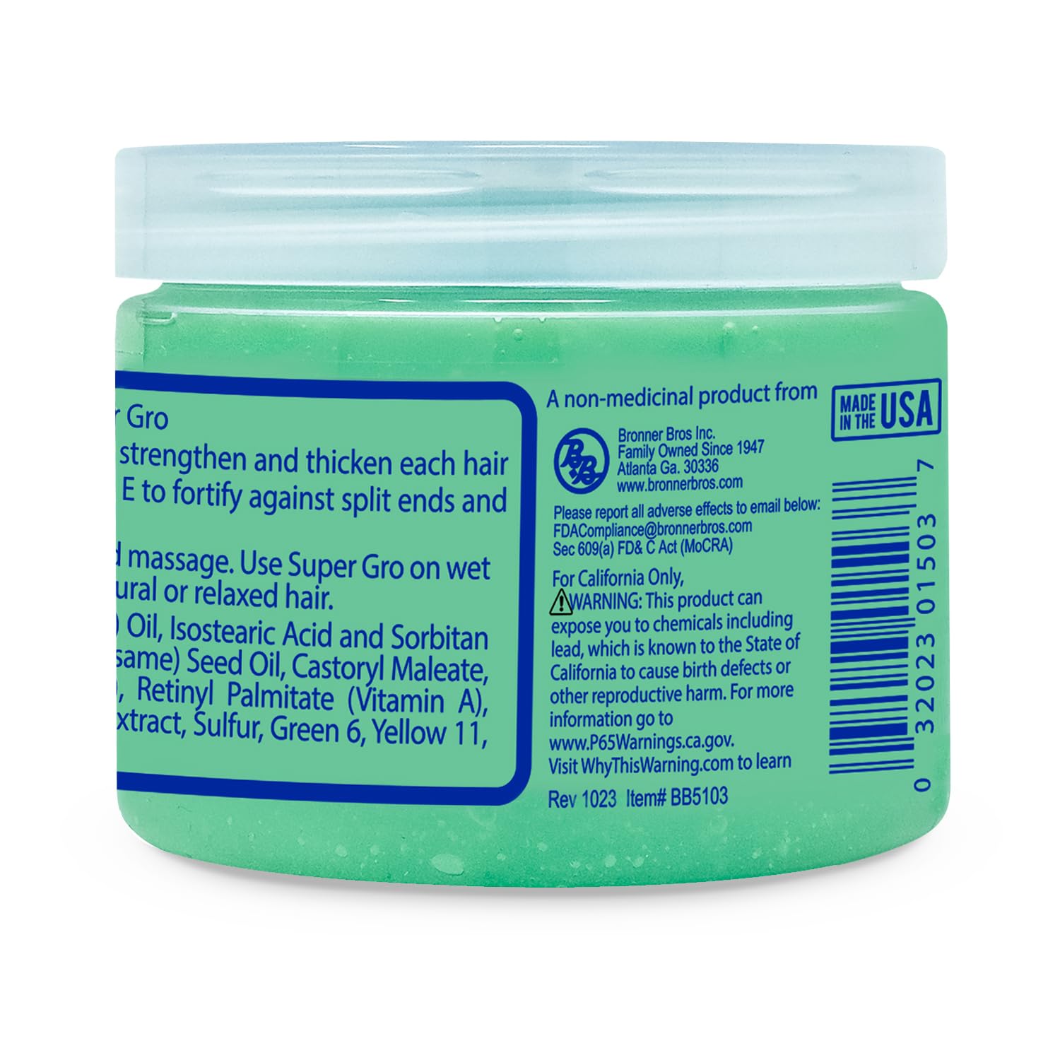 Bronner Bros Maximum Strength Super Gro Hair Grease & Scalp Treatment, 6oz | Hair Dress for Dry Scalp, Breakage Support, Shine & Healthy Hair