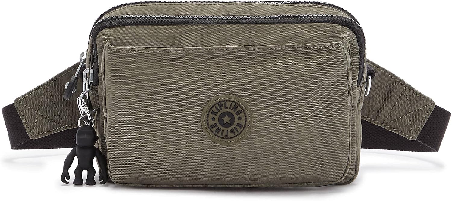 Kipling Women’s Abanu Medium Crossbody Bag, Lightweight, Adjustable Nylon Waist Pack with Multi-Compartment Zip Pockets