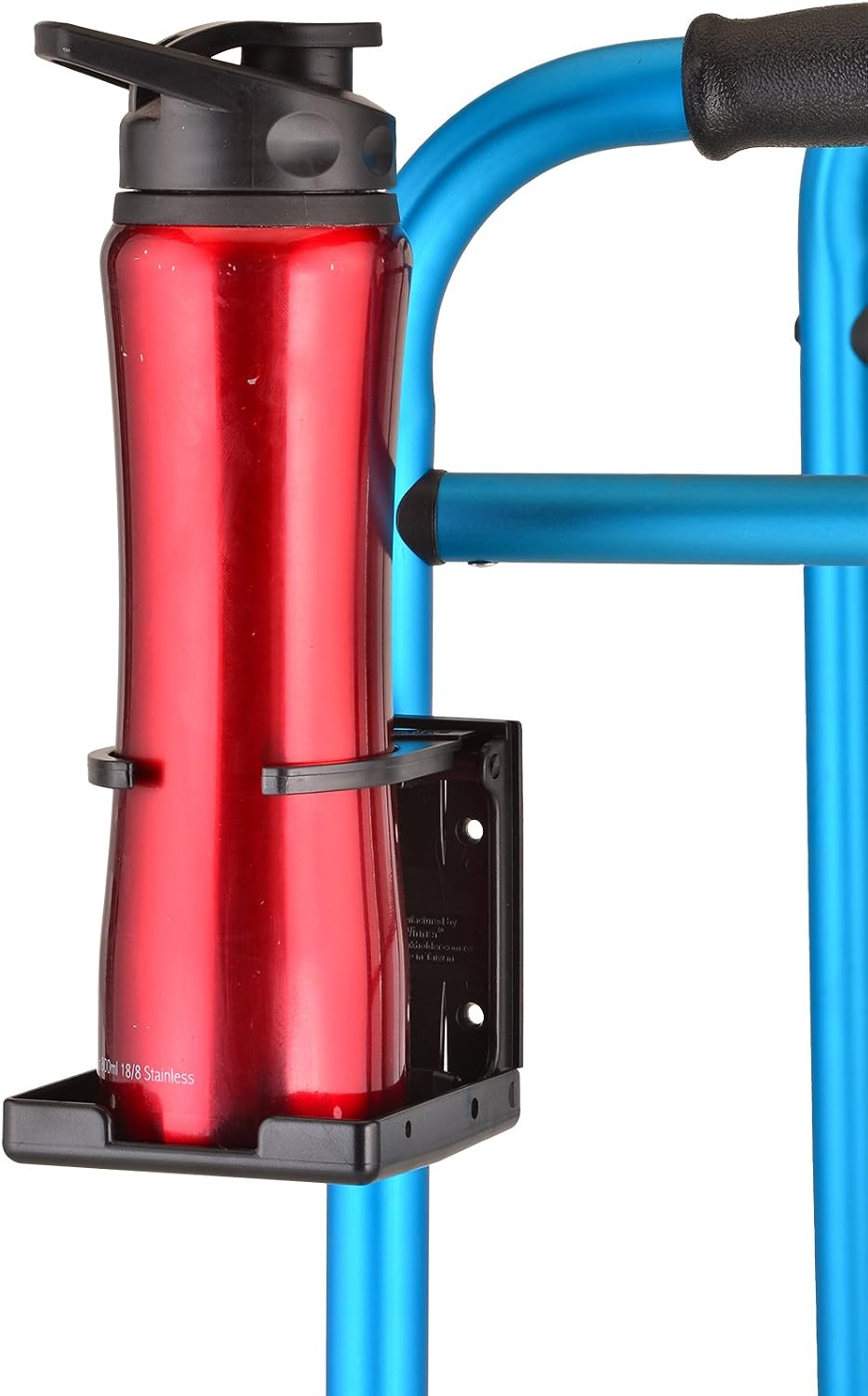 NOVA Adjustable Cup Holder for Walkers, Rollators & Wheelchairs – Folding Drink Holder Fits 3/4”, 7/8” & 1” Tubes, Holds 2.25”–3.75” Cups, Durable, Easy Install