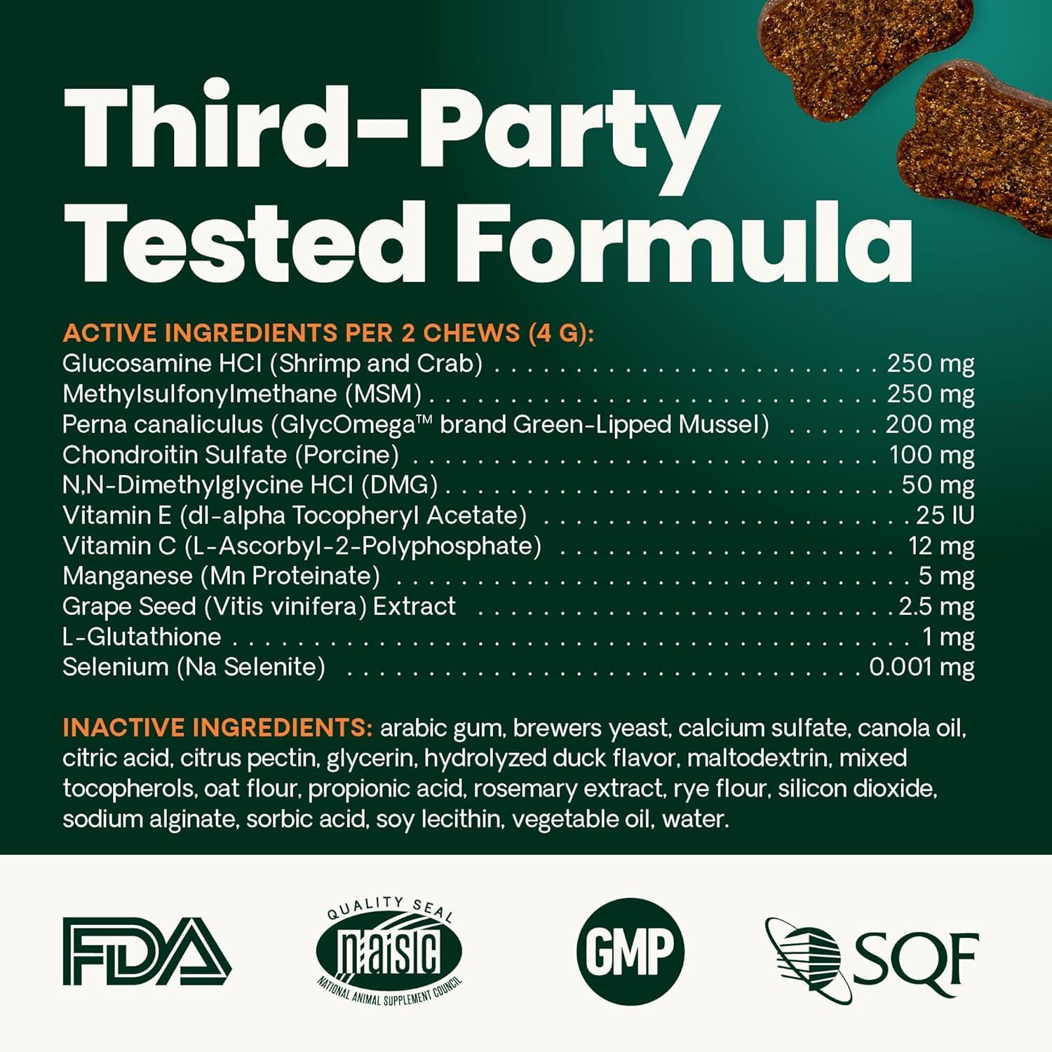 VetriScience Ultimate Strength Healthy Hip & Joint Chews, GlycoFlex Glucosamine